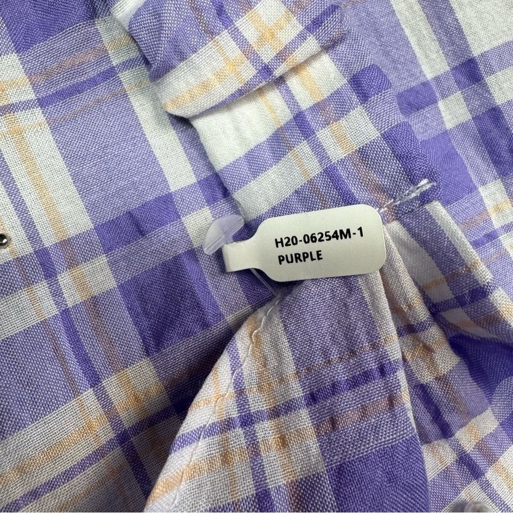 Anthropologie New Anthropologie Purple Plaid Pearl Embellished Hair Scarf Size ONE SIZE - 6 Thumbnail