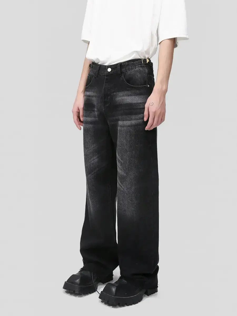 Japanese Brand Retro loose washed fringed jeans Size US 32 / EU 48 - 6 Thumbnail