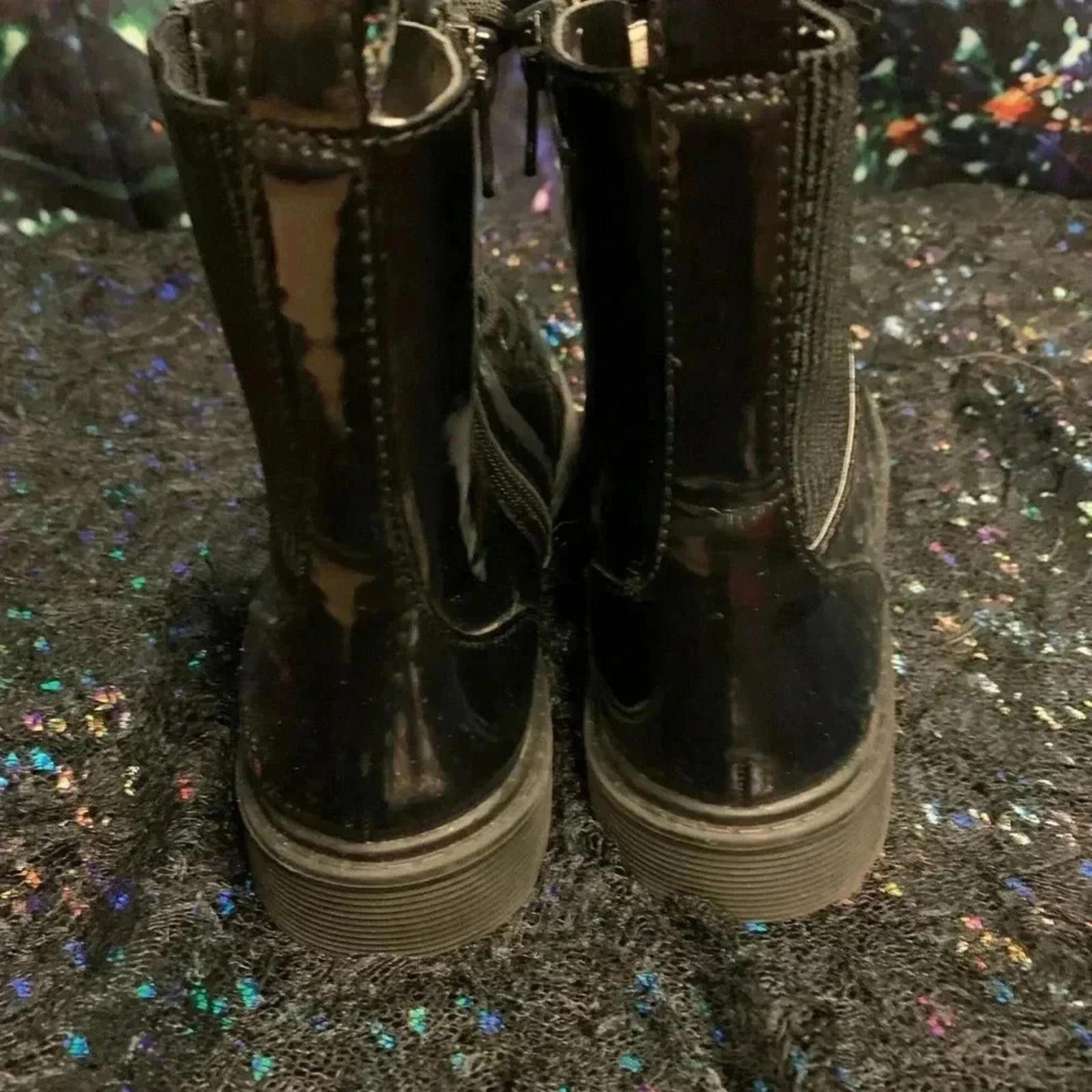 Designer Holographic black boots Size US 6 / IT 36 - 3 Thumbnail
