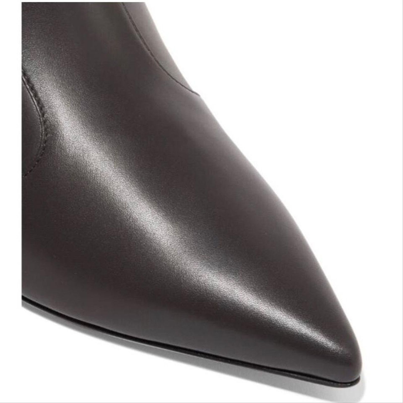 Fendi Rockoko FF logo stretch knit leather heeled ankle boots Size US 7 / IT 37 - 5 Thumbnail