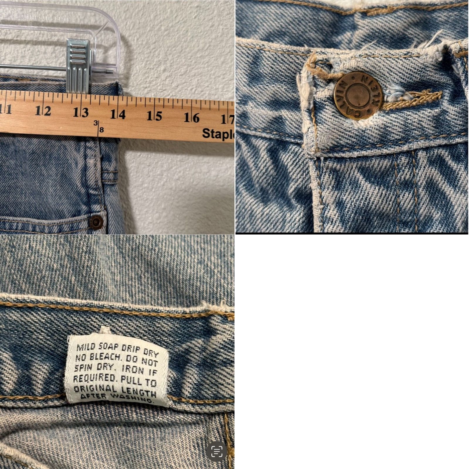 Calvin Klein Calvin Klein Jeans Womens 30x32 Straight Leg Raw Hem Light Wash Denim USA Made Size 30" / US 8 / IT 44 - 8 Thumbnail