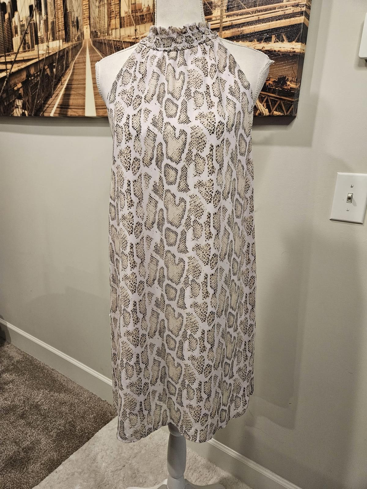 Designer She + Sky Snakeskin Print Halter Dress #249 Size M / US 6-8 / IT 42-44 - 1 Thumbnail