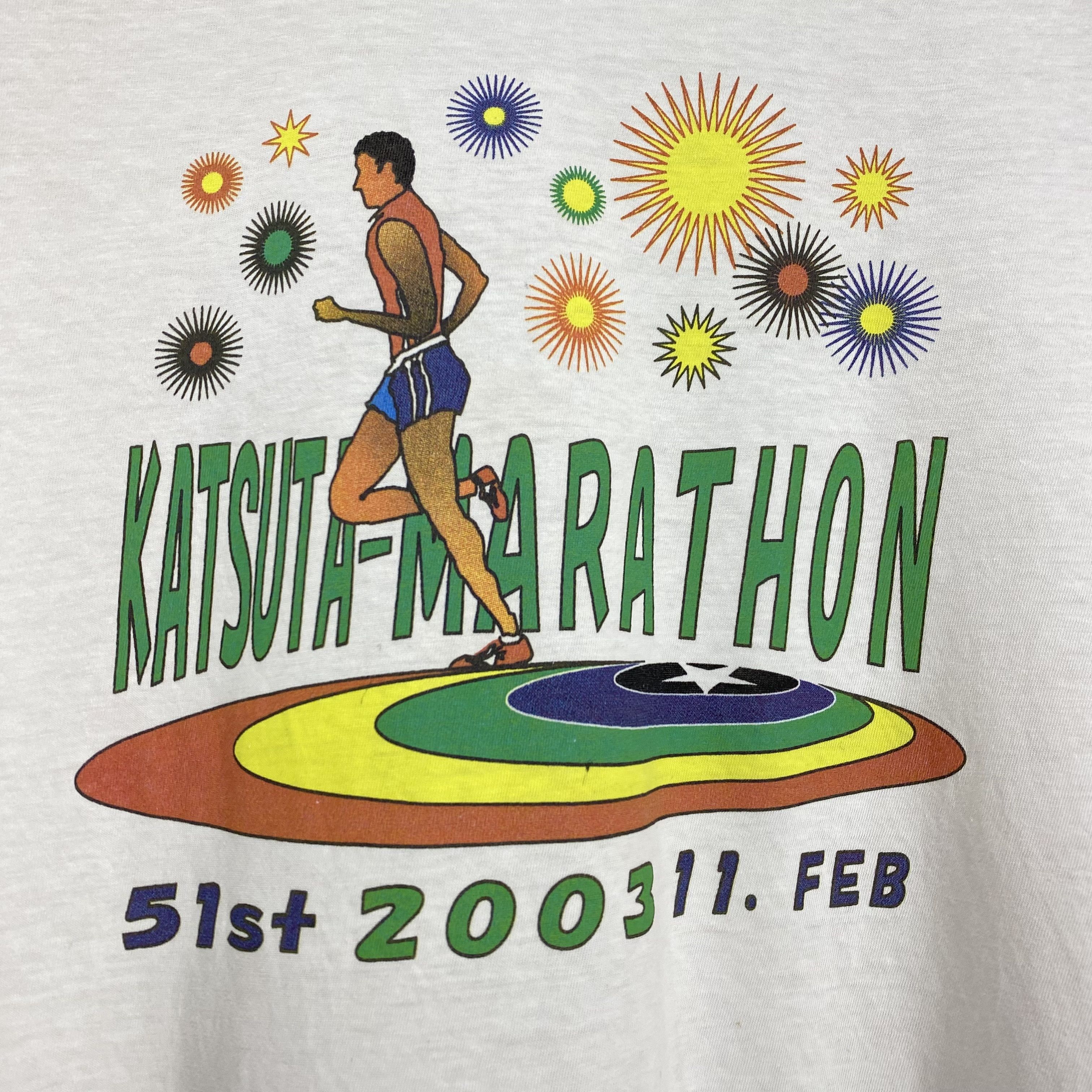 Japanese Brand Y2K Vintage KATSUTA MARATHON by TOP FAIR T Shirt #1849/08 Size US M / EU 48-50 / 2 - 2 Thumbnail