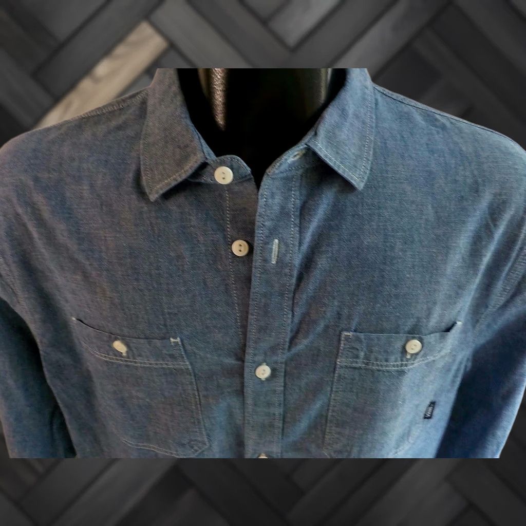 Vans VANS Button Front Shirt Blue 100% Cotton Long Sleeve L Mens Off the Wall Pocketed Shirt Front Button-Up Regular Fit Shrug Size US L / EU 52-54 / 3 - 1 Thumbnail