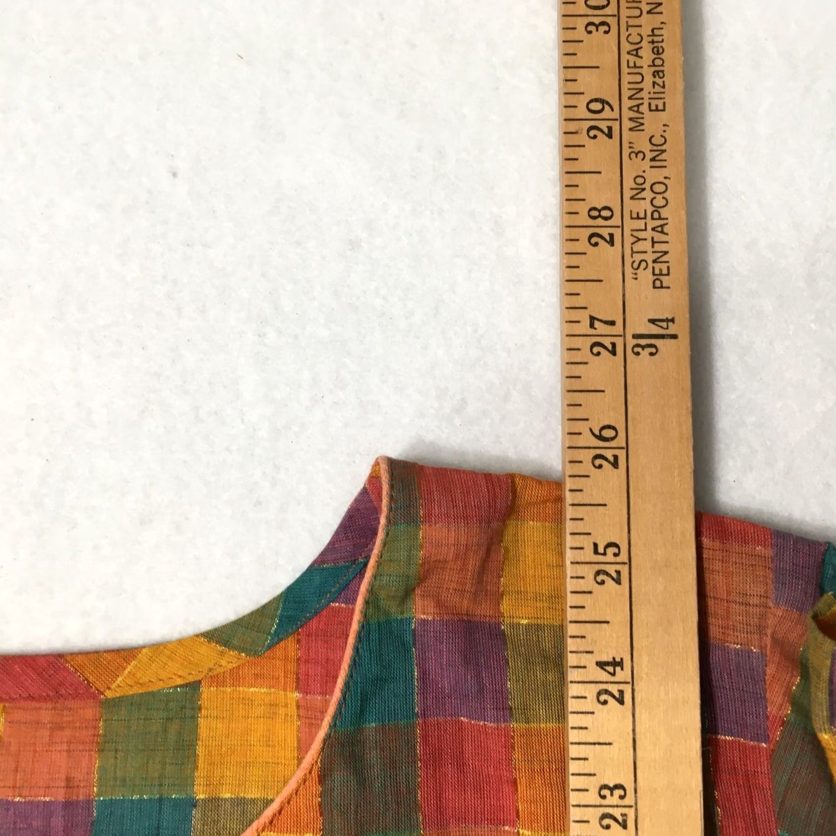 Vintage India Cotton BLEND Top Women’s Size MEDIUM CHECK Boho Hippie Festival Size M / US 6-8 / IT 42-44 - 5 Thumbnail