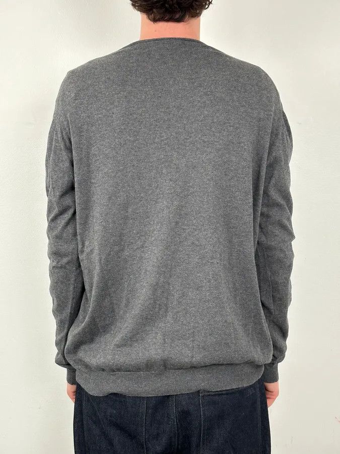 Prada SS2010 Prada Grey Cotton Cashmere Red Logo Patch Sweater Size US L / EU 52-54 / 3 - 3 Thumbnail