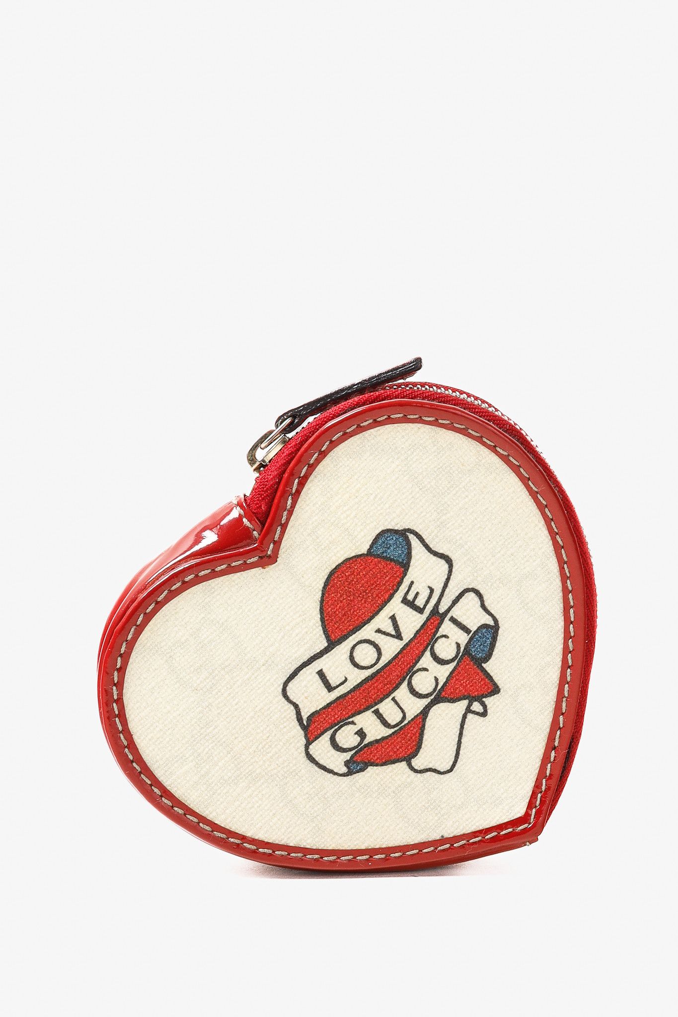 Gucci Love Gucci Tattoo Heart-Shaped Monogram Coin Purse