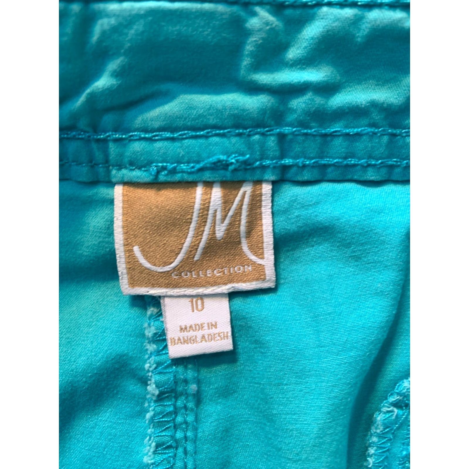 JM Collection JM Collection Blue Pants Size 10 Womens Petite Straight Pants Women Size 32" / US 10 / IT 46 - 6 Thumbnail