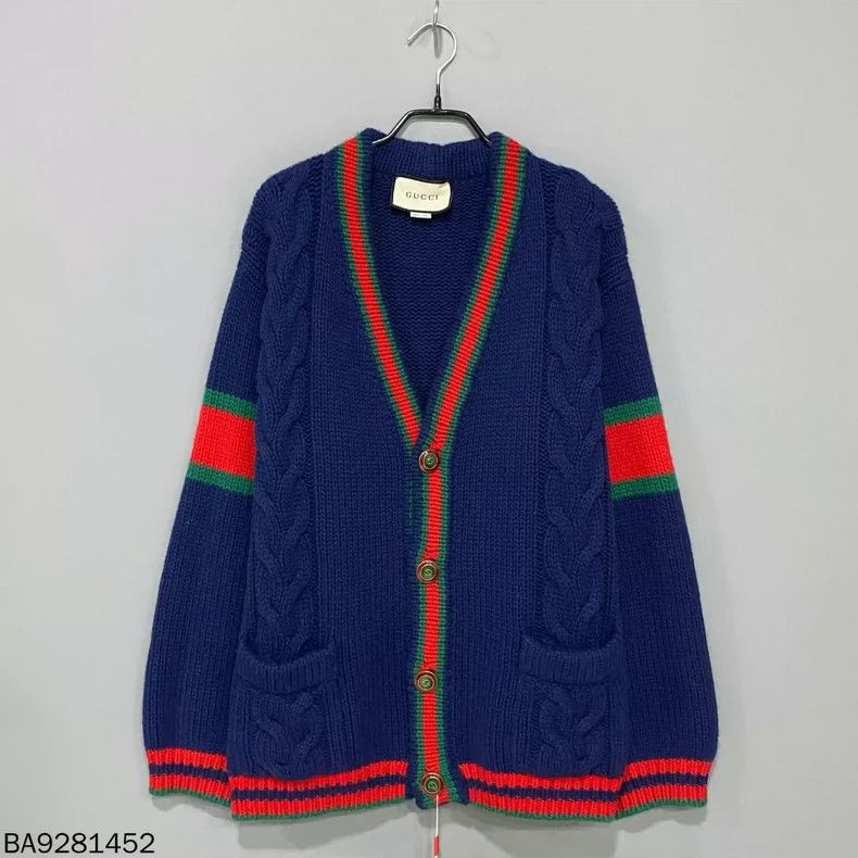 Gucci Gucci Red and green stitched knitted cardigan sweater 2501- Size US S / EU 44-46 / 1 - 1 Thumbnail