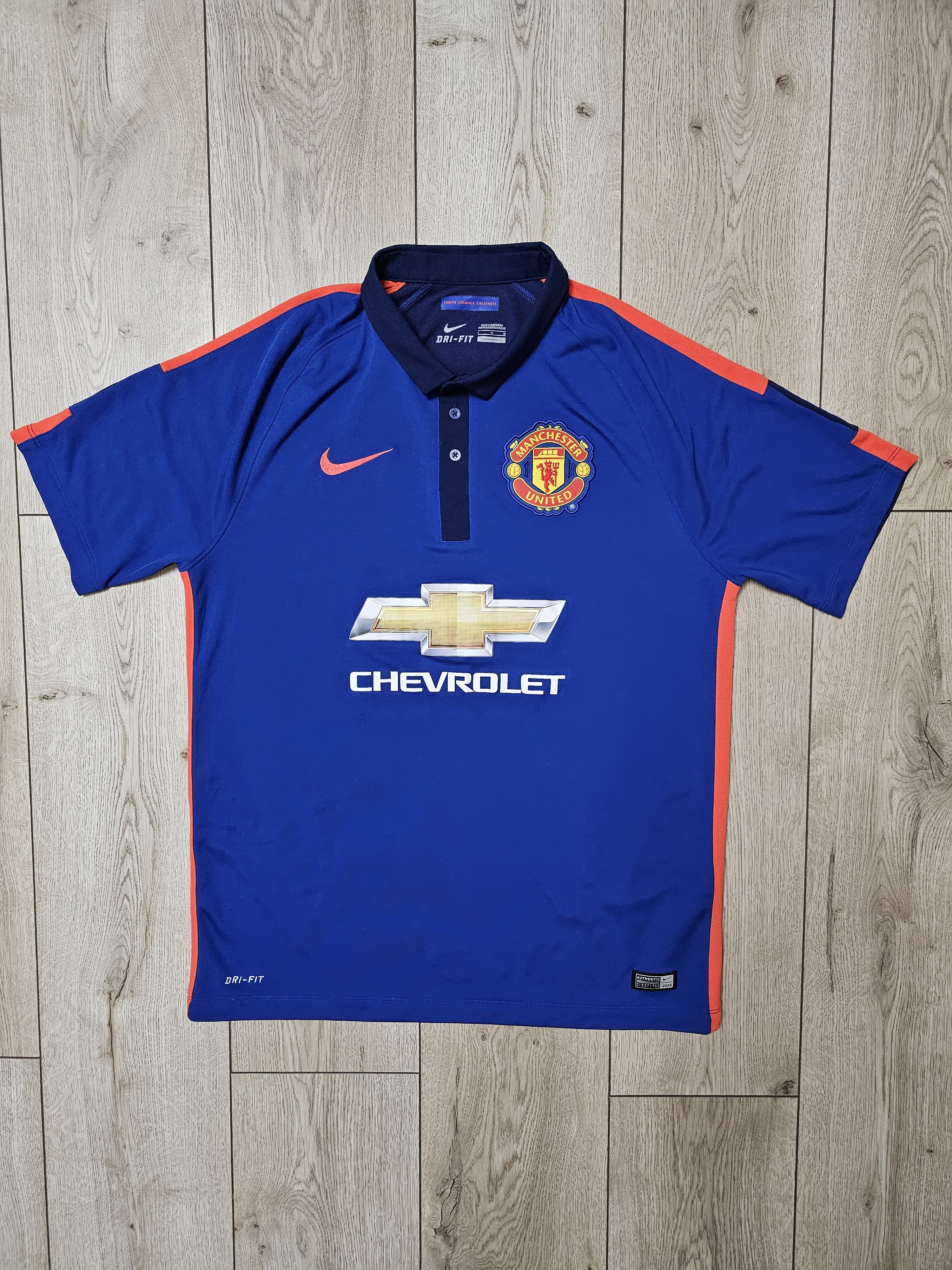Nike MANCHESTER UNITED 2014 2015 THIRD FOOTBALL SOCCER JERSEY Size US L / EU 52-54 / 3 - 1 Thumbnail