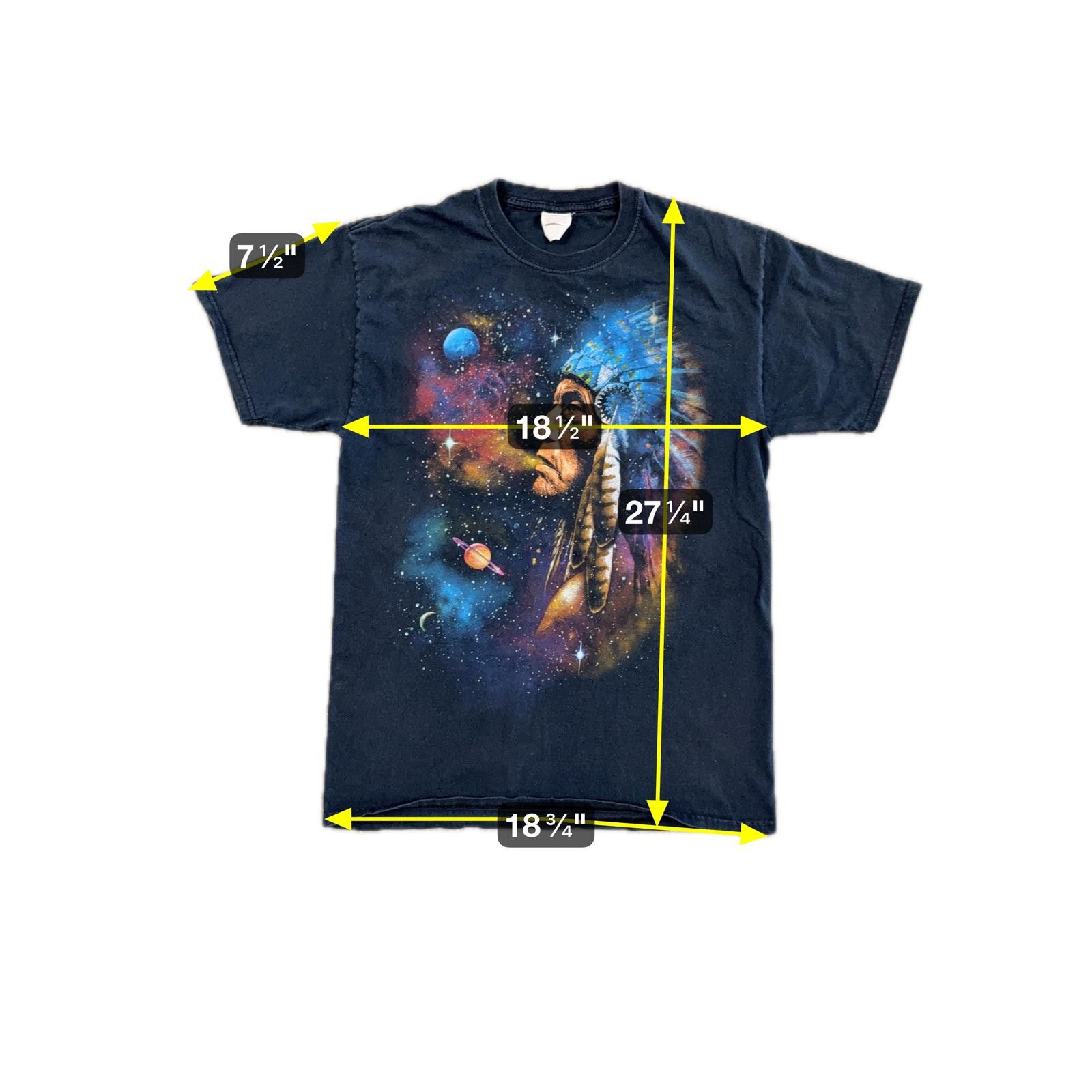 Fruit Of The Loom Vintage FOTL Trippy Cherokee Native American Space T-Shirt M Size US M / EU 48-50 / 2 - 4 Thumbnail