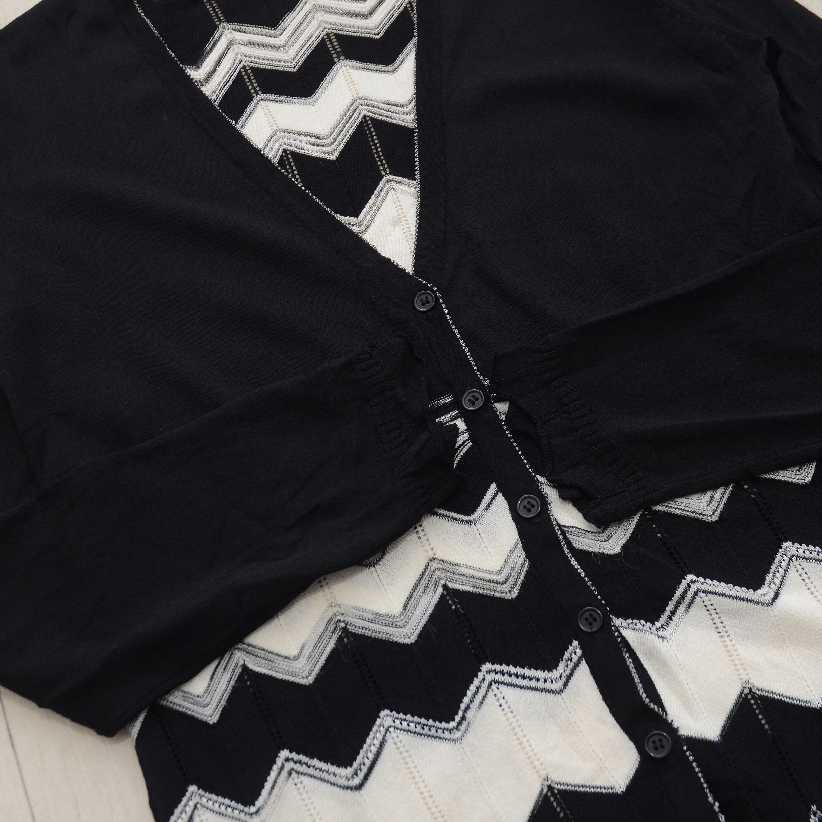 Vintage Sigrid Olsen Women's Chevron Open Knit Cardigan Sweater Size M / US 6-8 / IT 42-44 - 5 Thumbnail