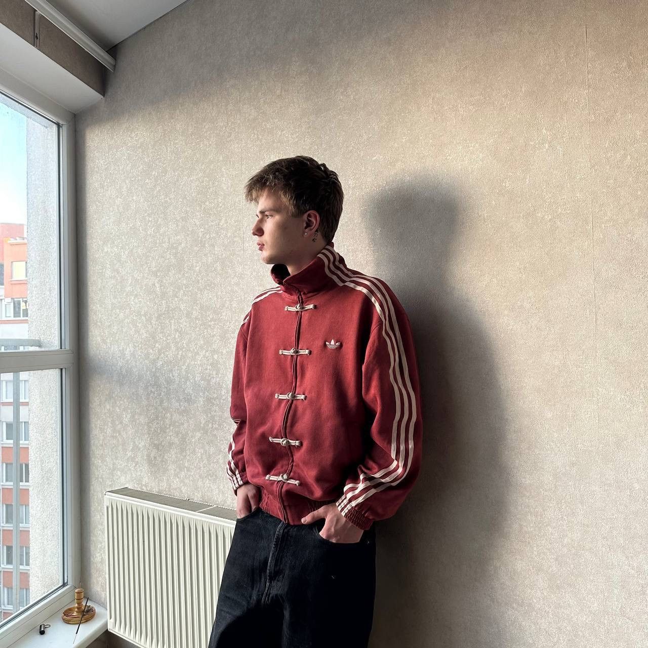 Adidas RARE Adidas Originals Red Chinese Toggle Tank Jacket Size US M / EU 48-50 / 2 - 3 Thumbnail