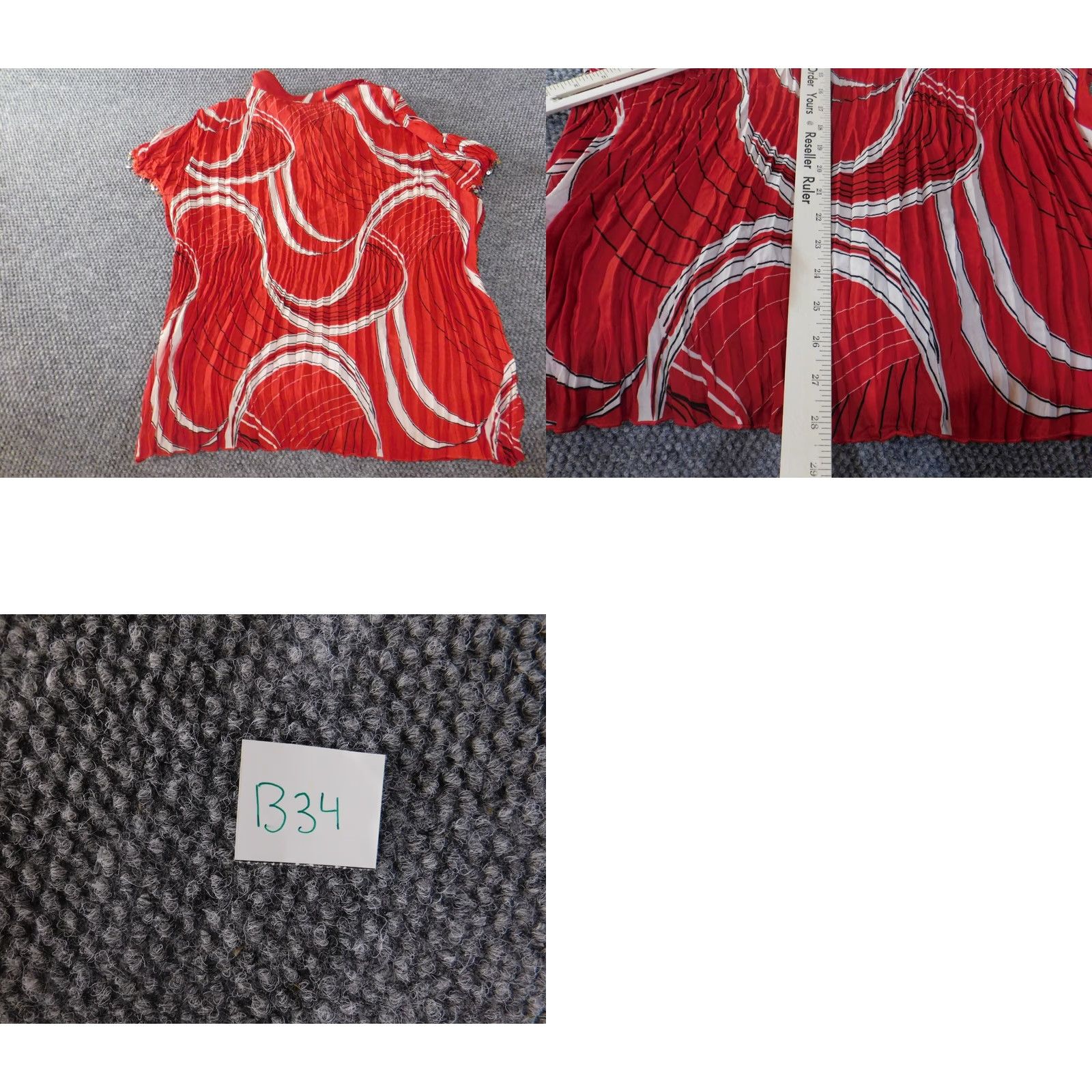 Vintage Dressbarn Womens Blouse 3X Red Button-Up Tunic Casual Geometric Stretch Knit Polyester Modern Designer Womens 3X Plus Size XXL / US 16-18 / IT 52-54 - 9 Thumbnail