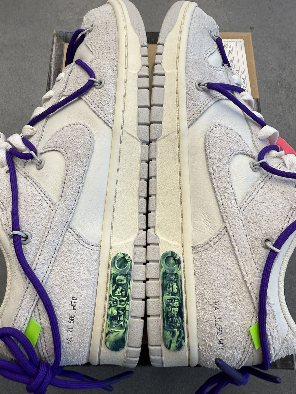 Nike × Off-White 2021 Nike Dunk Low Off White 15 Of 50 Sail Neutral Grey Size US 10.5 / EU 43-44 - 4 Thumbnail