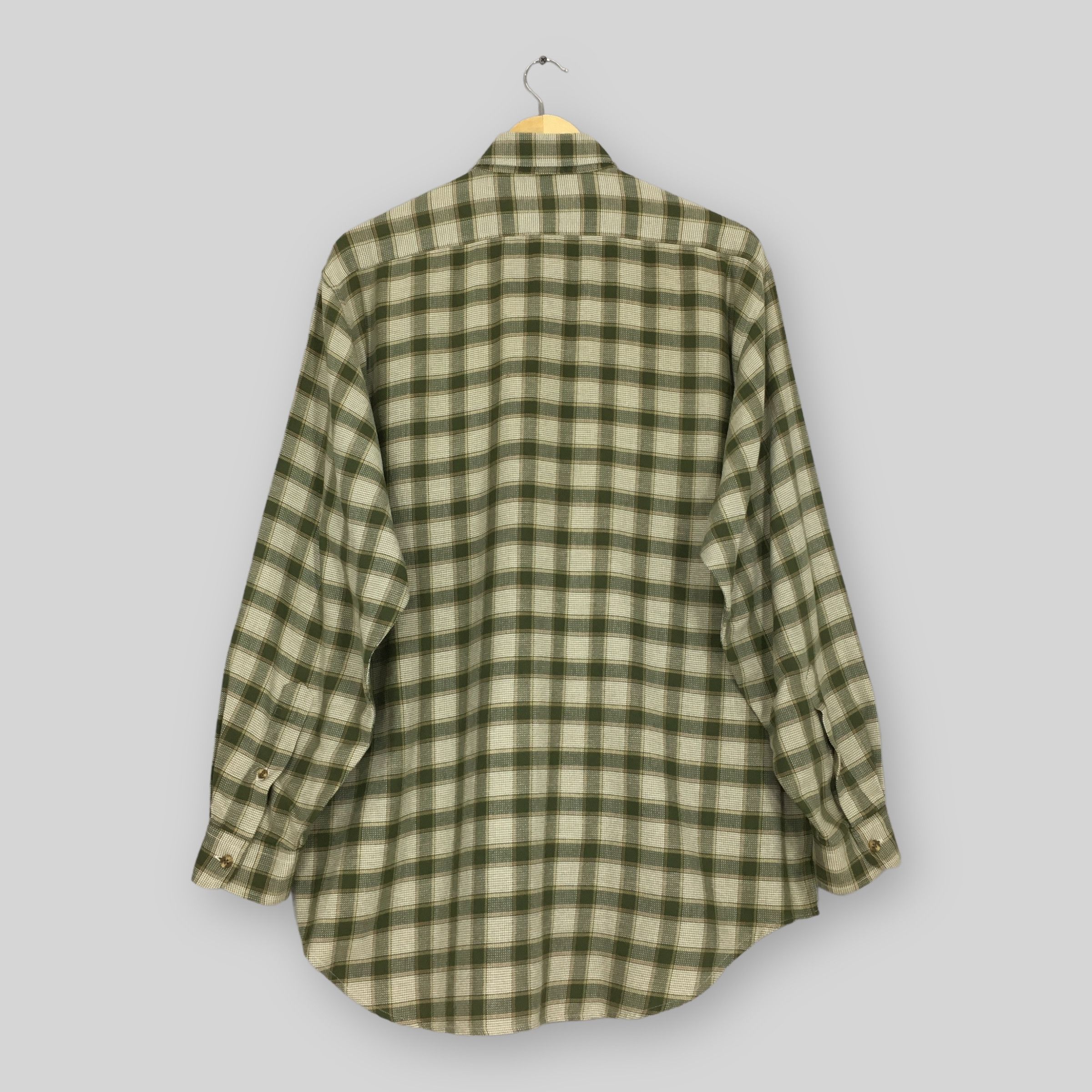 Alfred Dunhill × Flannel Vintage Dunhill Plaid Shadow Checkered Flannel Shirt XLarge Size US XL / EU 56 / 4 - 7 Thumbnail