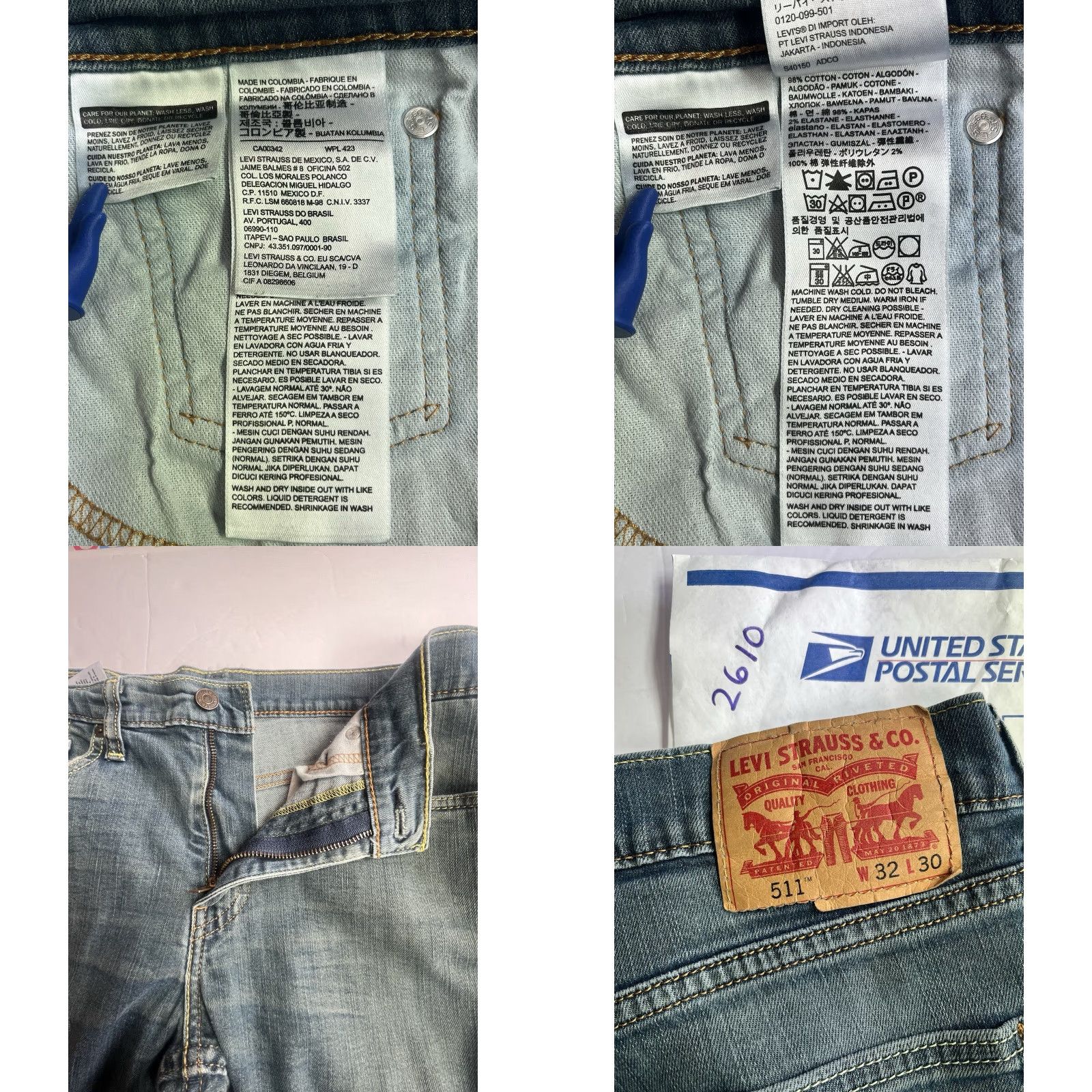Levi's Levi's Jeans 511 Slim Skinny 32 Men Blue Cotton Stretch Denim 5-Pocket Inseam 28 See All Pics Regular Rise High Rise Stretc h Size US 32 / EU 48 - 8 Thumbnail