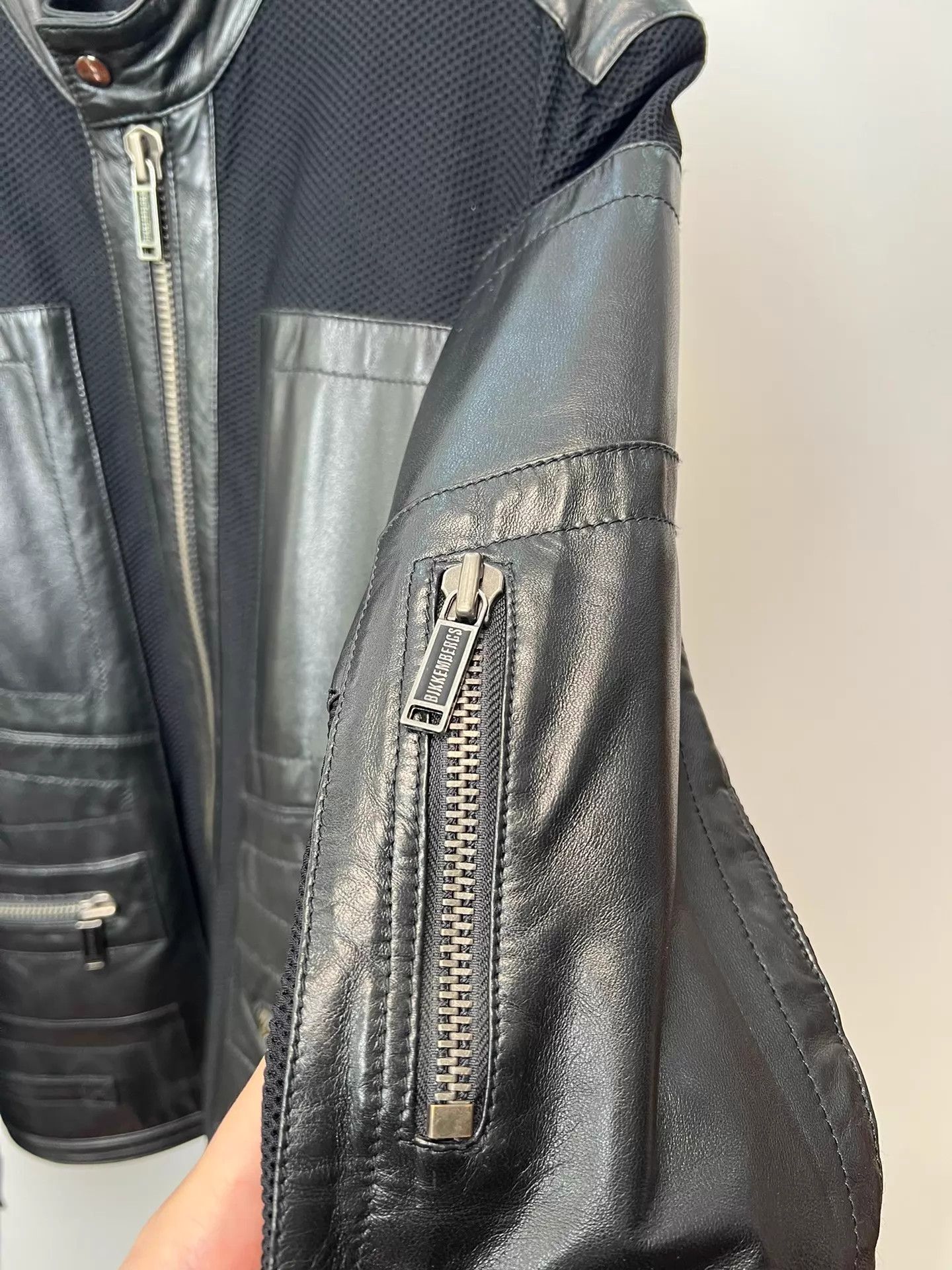 Dirk Bikkembergs dirk bikkembergs leather mesh strap zipper jacket Size US M / EU 48-50 / 2 - 8 Thumbnail