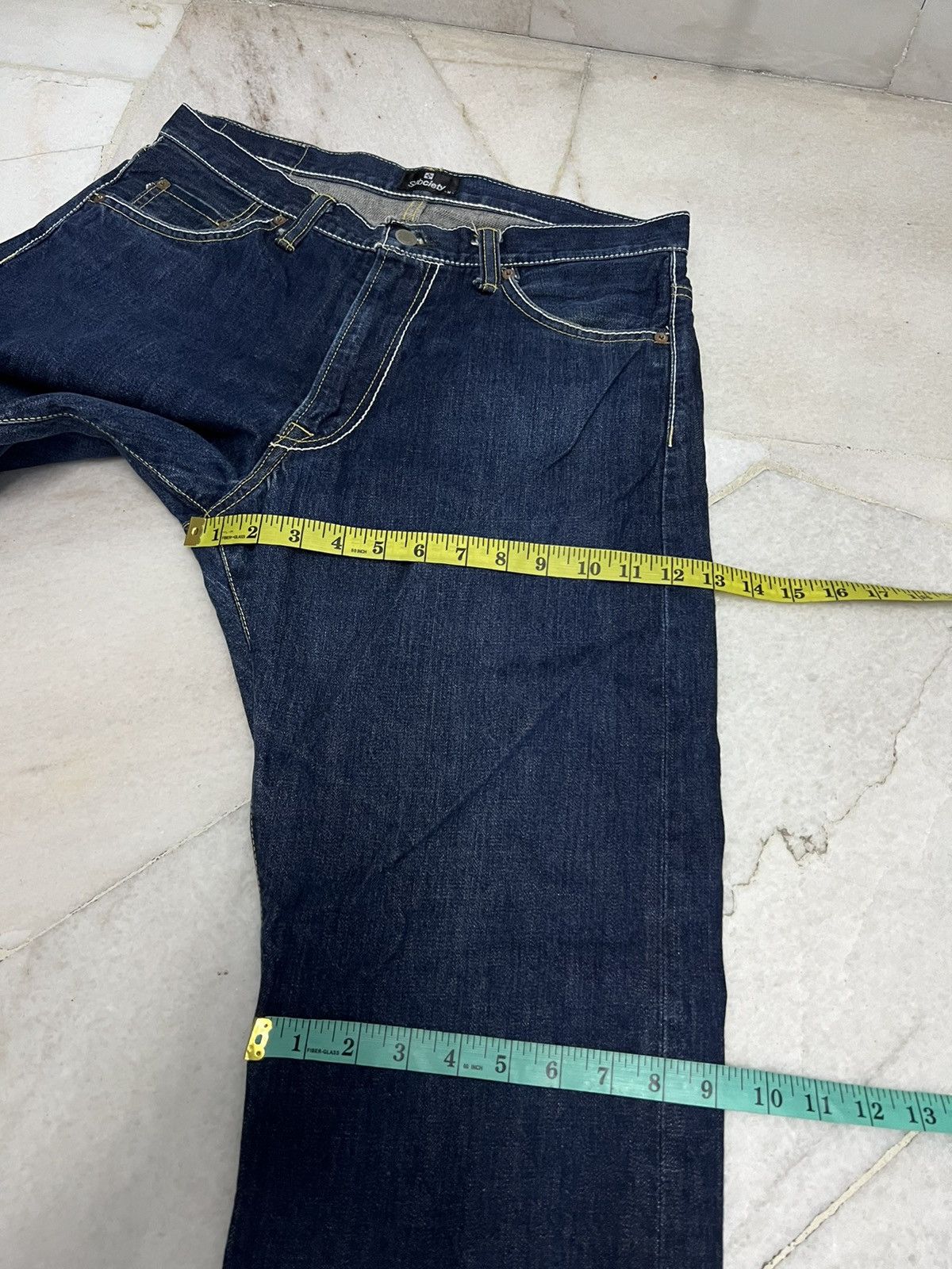 If Six Was Nine × Japanese Brand × Le Grande Bleu (L.G.B.) 💥Baggy💥VINTAGE SUBCIETY SELVEDGE JEANS Size US 32 / EU 48 - 14 Thumbnail