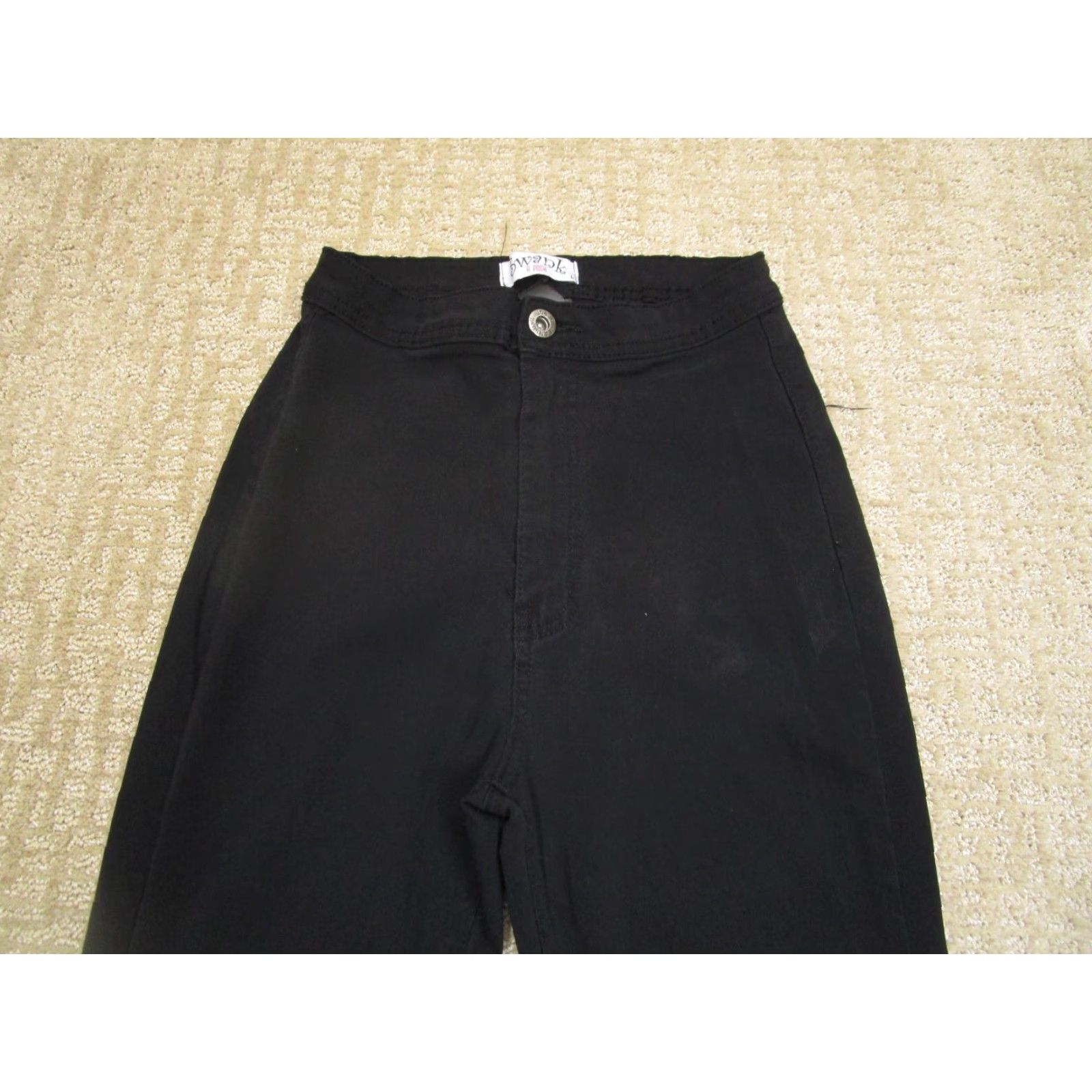 Vintage Swank A Posh Jeans Women 0 Black High Rise Flared Bell Bottoms Pants Stretch Shirt category not needed Size 25" / US 0 / IT 36 - 2 Thumbnail