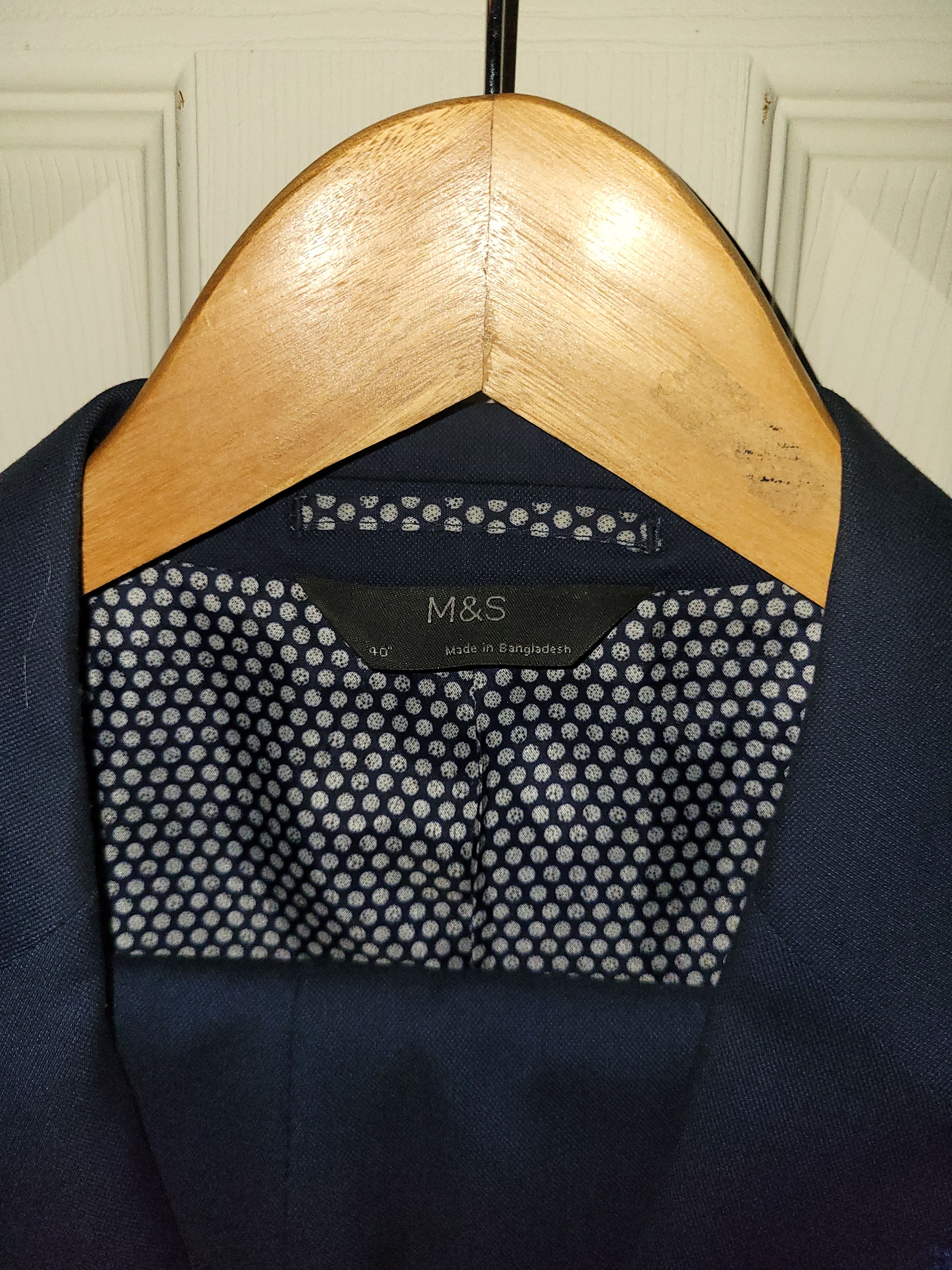Marks & Spencer M&S Indigo Blue Suit - 40R Jacket / 34x33 Pants Size 40L - 2 Thumbnail