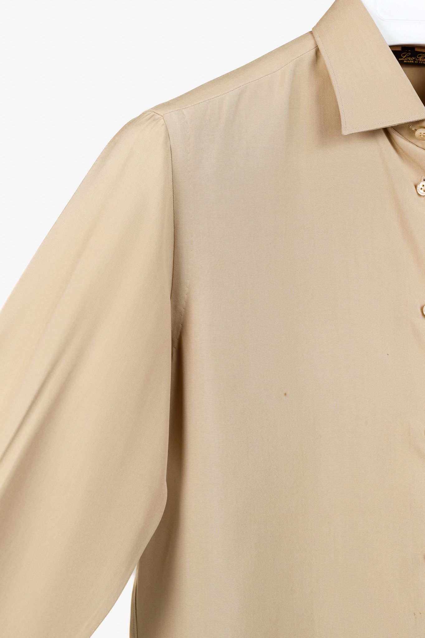Loro Piana Loro Piana Tan Silk Buttoned Long-Sleeve Shirt Size S / US 4 / IT 40 - 5 Thumbnail
