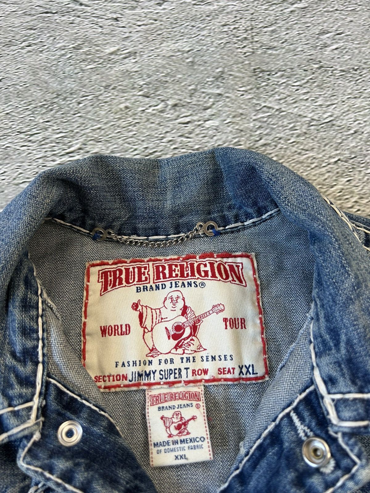 True Religion True Religion denim jacket vest blue contrast stitching Y2K Size US XXL / EU 58 / 5 - 5 Thumbnail