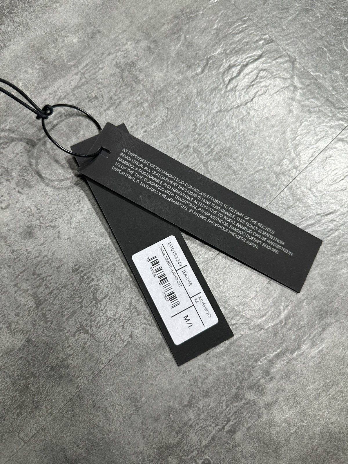 Represent Clo. Represent Initial Tumbled Leather Belt - Mushroom Size ONE SIZE - 4 Thumbnail