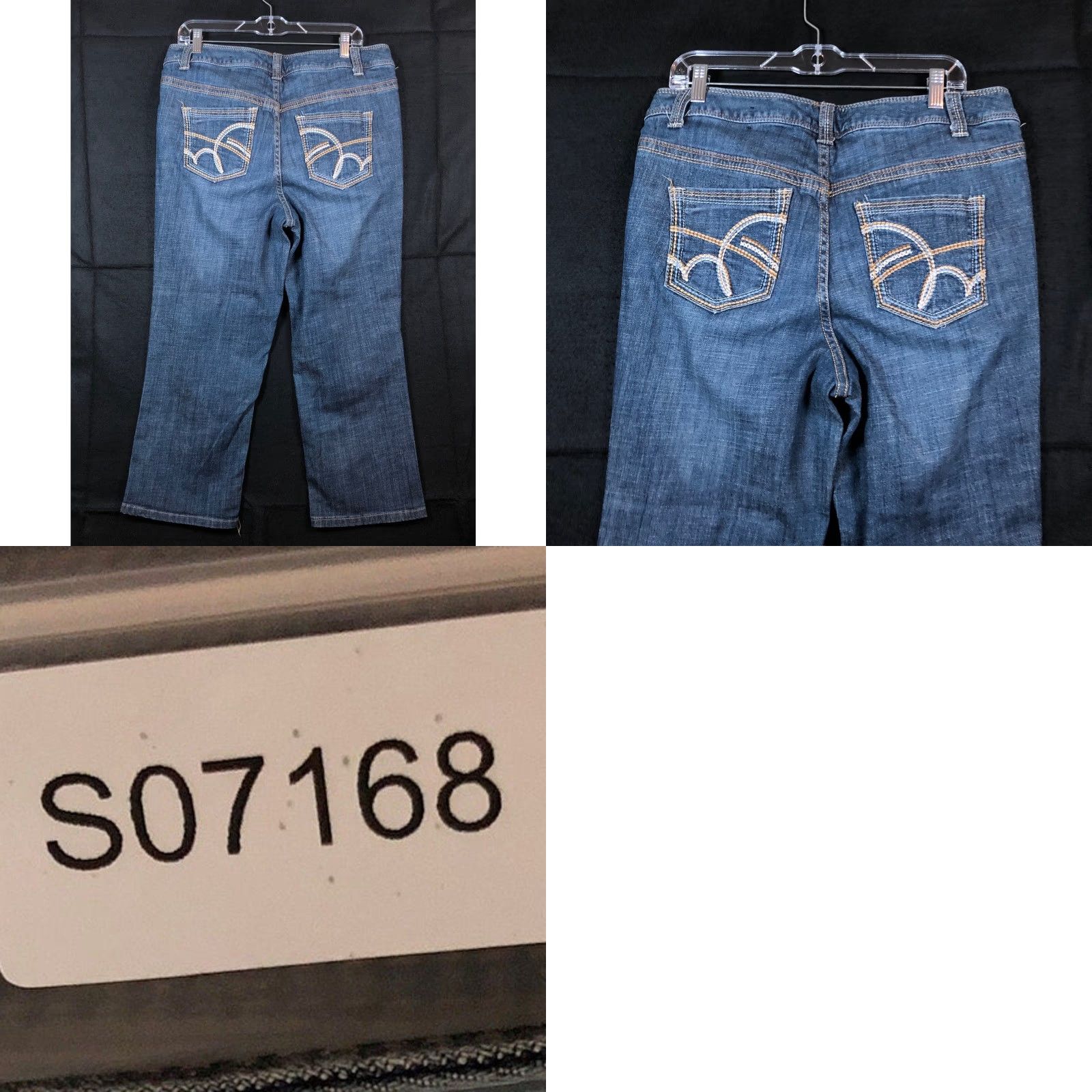 Vintage Lane Bryant Jeans Womens Blue Denim High Rise Straight Crop Stretch 14 Cropped Plus Size 14 Womens Jeans Size 24" / US 00 / IT 34 - 8 Thumbnail