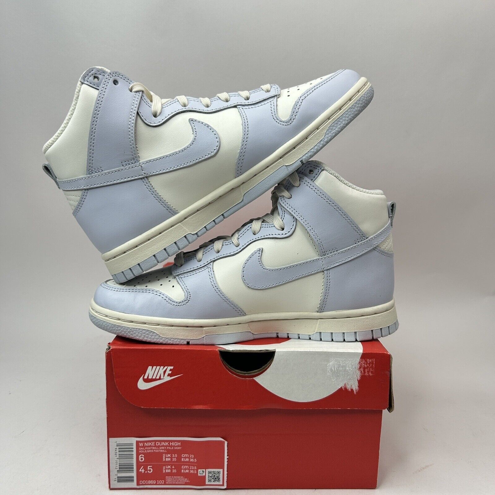 Nike Nike Dunk High WMNS “Sail/Football Grey/Ivory” 2023 Size US 6 / IT 36 - 3 Thumbnail