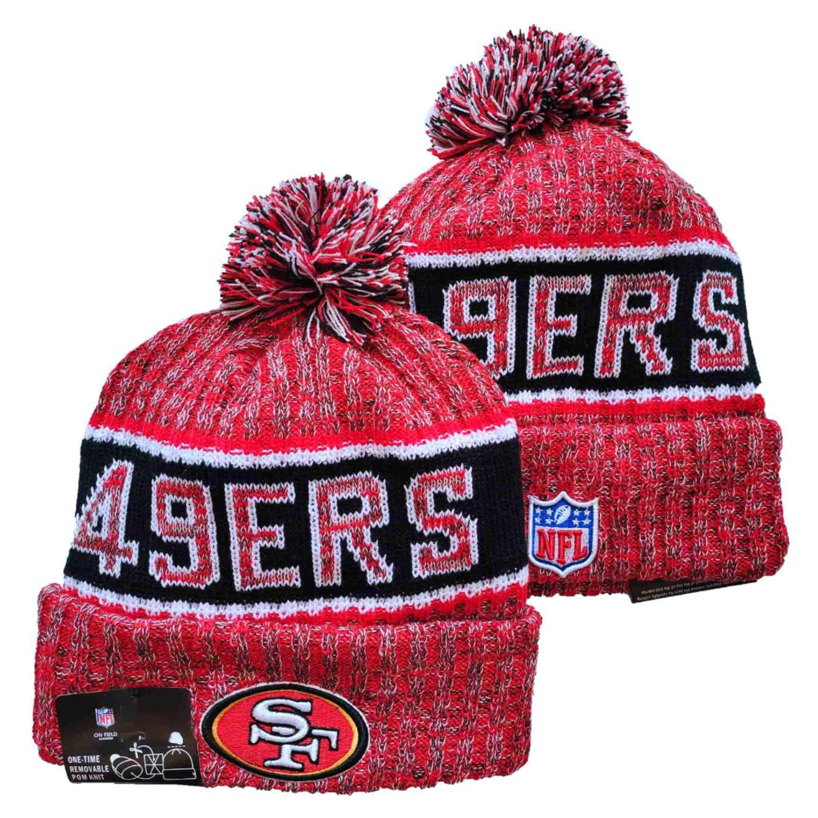 Other NWT San Francisco 49ers Sports Knit Pom Beanie Fleece Lined Size ONE SIZE - 1 Thumbnail