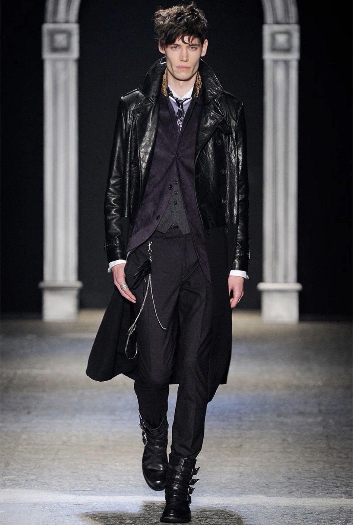 John Varvatos Contrast leather Trench Coat Size EU50 USA 40. Size US M / EU 48-50 / 2 - 17 Thumbnail