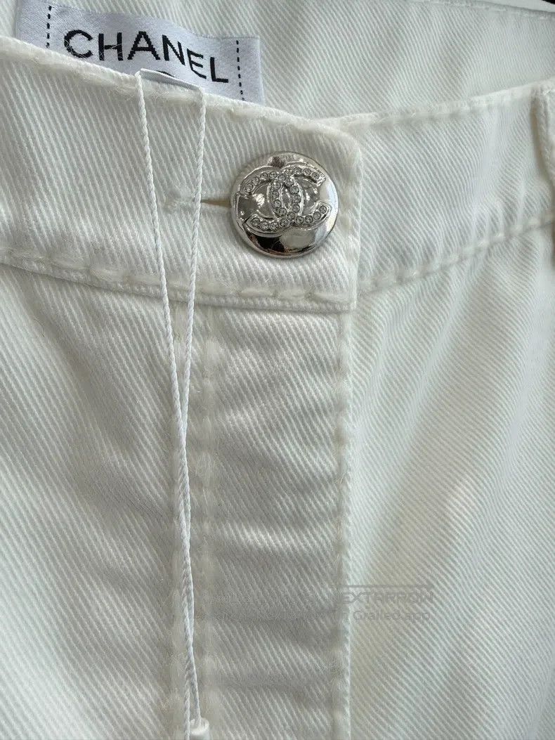 Other Chanel Ski series white double C pocket jeans trousers Size 26" / US 2 / IT 38 - 3 Thumbnail