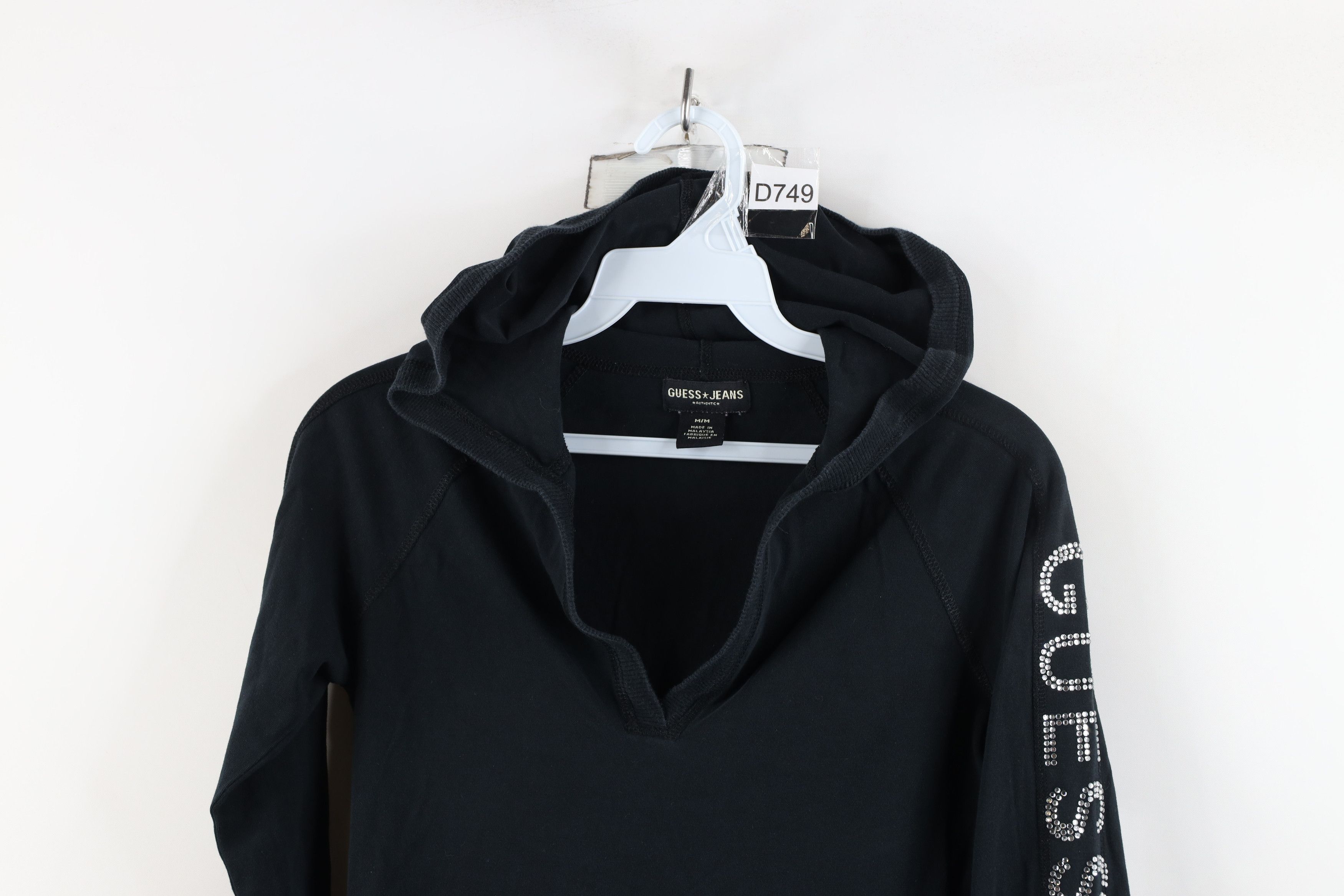 Guess × Vintage Vintage 90s Y2K Guess Babydoll Spell Sequin Hooded T-Shirt Size M / US 6-8 / IT 42-44 - 2 Thumbnail