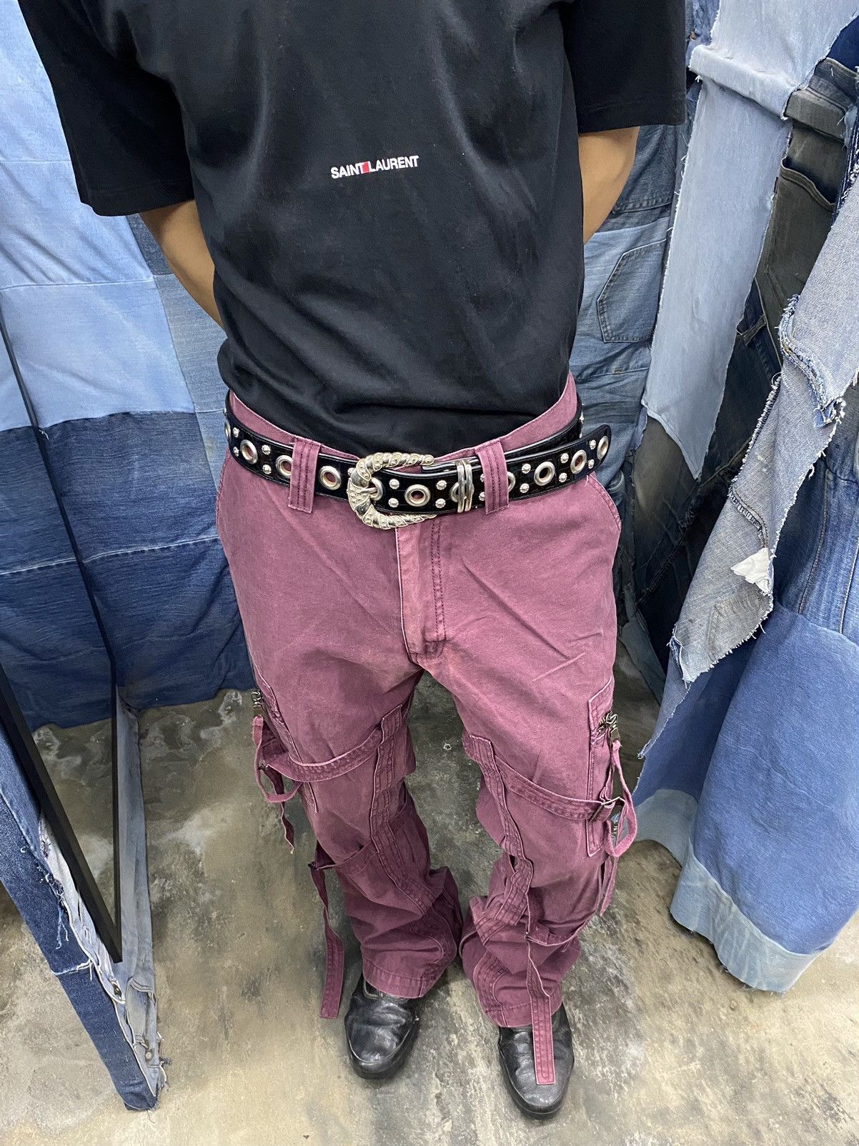 If Six Was Nine × Le Grande Bleu (L.G.B.) flared bondage pant purple japan undefined style Size US 29 - 15 Thumbnail