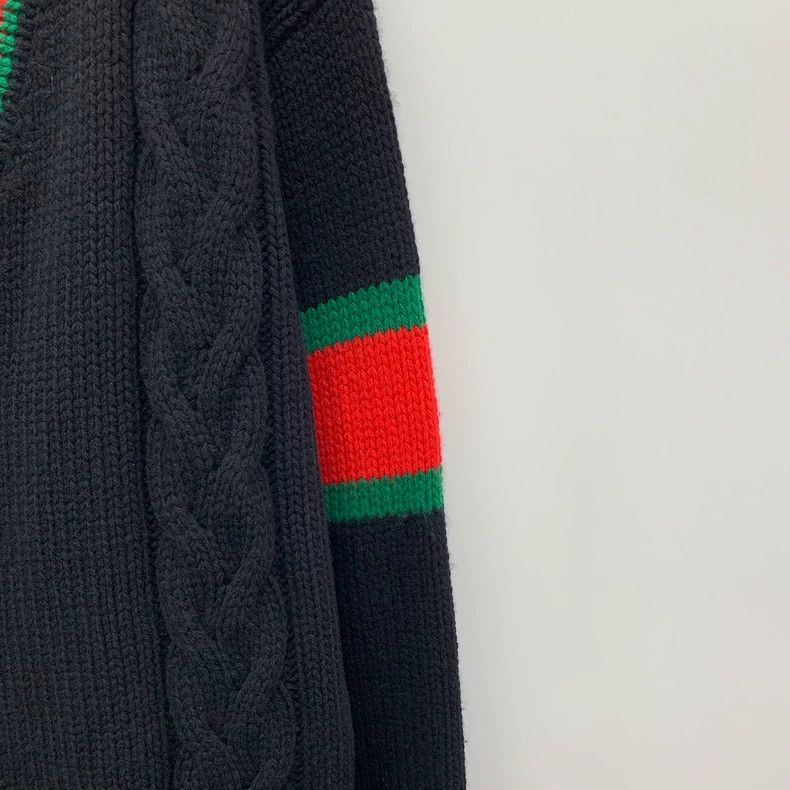 Gucci GucciBlack striped wool single-breasted long-sleeved knitte Size US XXL / EU 58 / 5 - 4 Thumbnail