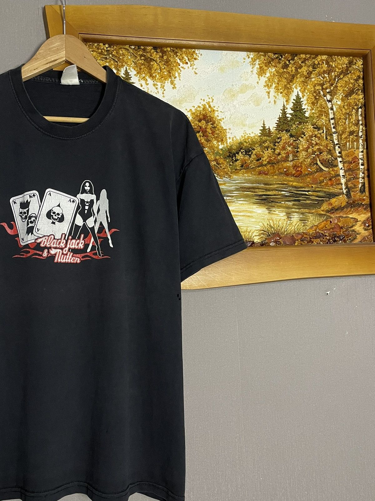 Fruit Of The Loom Crazy Vintage Pornstar Black Jack Nutter Sexy Girl Skull Tee Size US XL / EU 56 / 4 - 5 Thumbnail