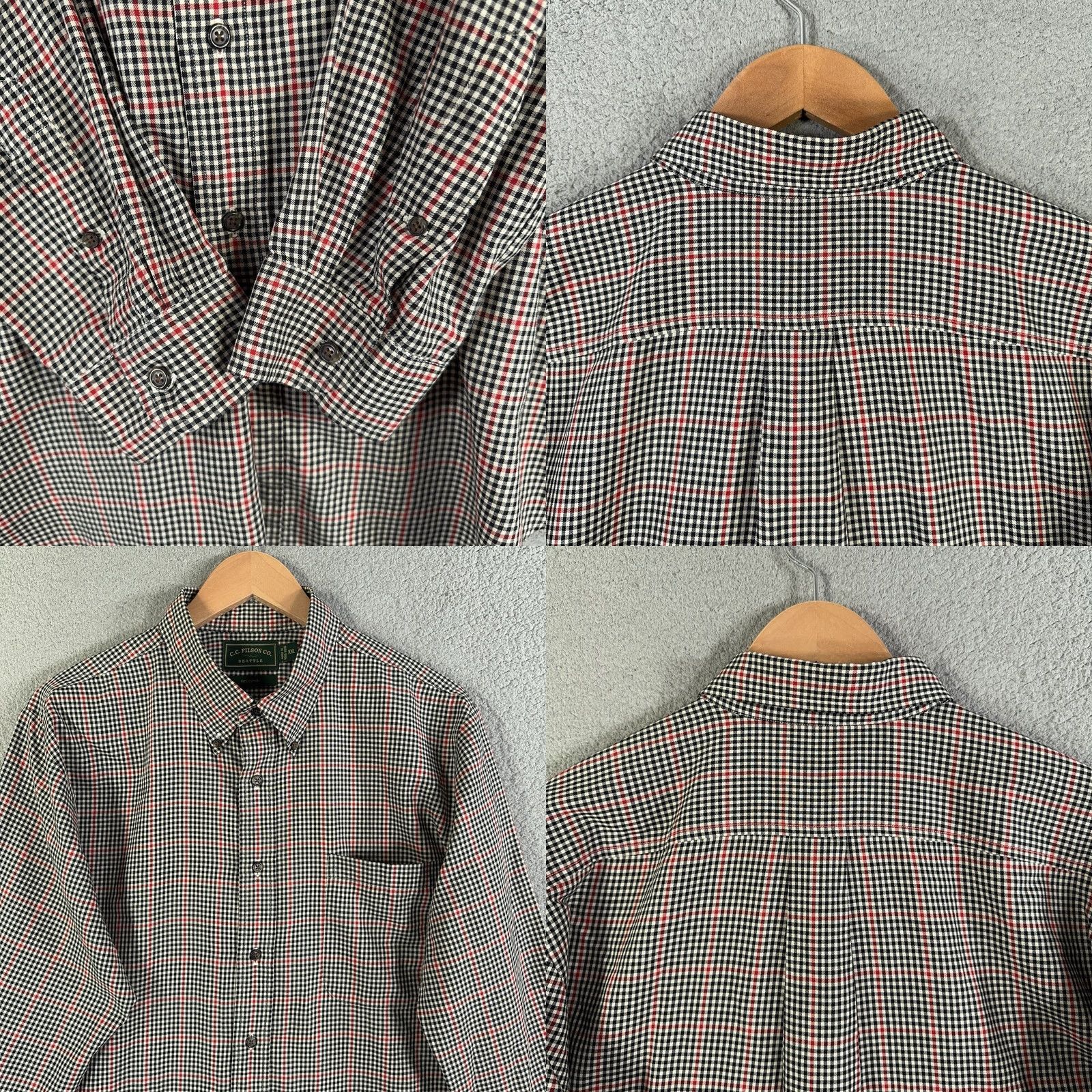 Filson VINTAGE Filson Shirt Mens 2XL Plaid Button-Up Long Sleeve Black Red Tartan Heritage Gun Club Check Mens Size US XXL / EU 58 / 5 - 8 Thumbnail