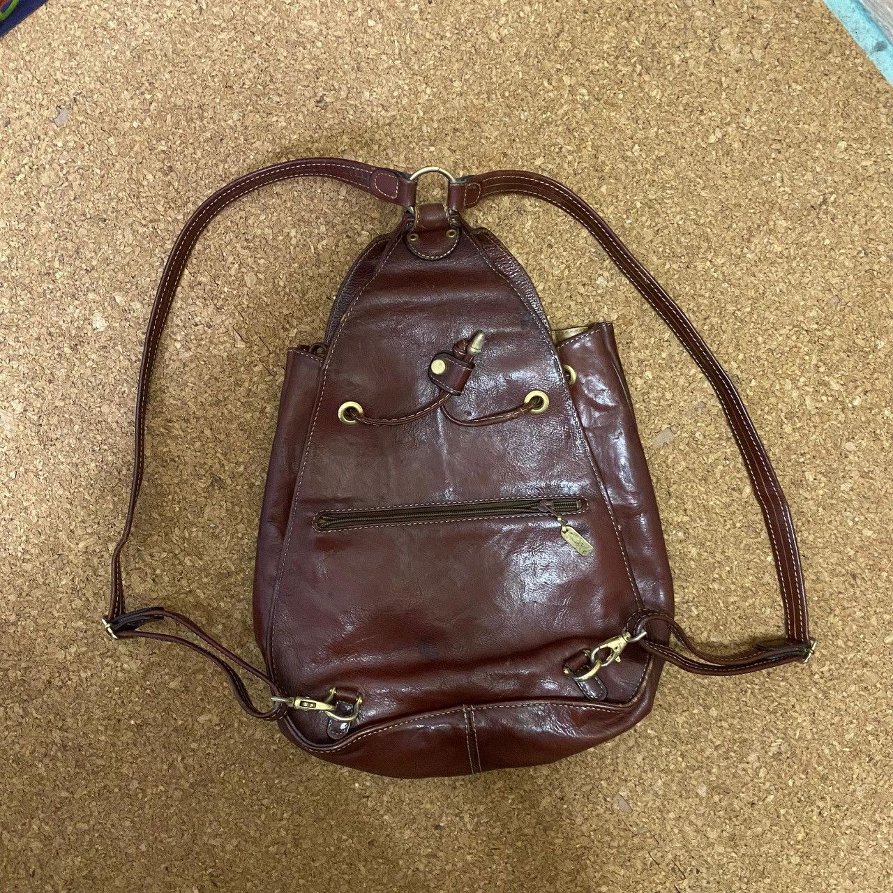 Handmade Texier Vintage Leather Backpack w/ Matching Mini Pouch — Size ONE SIZE - 2 Thumbnail