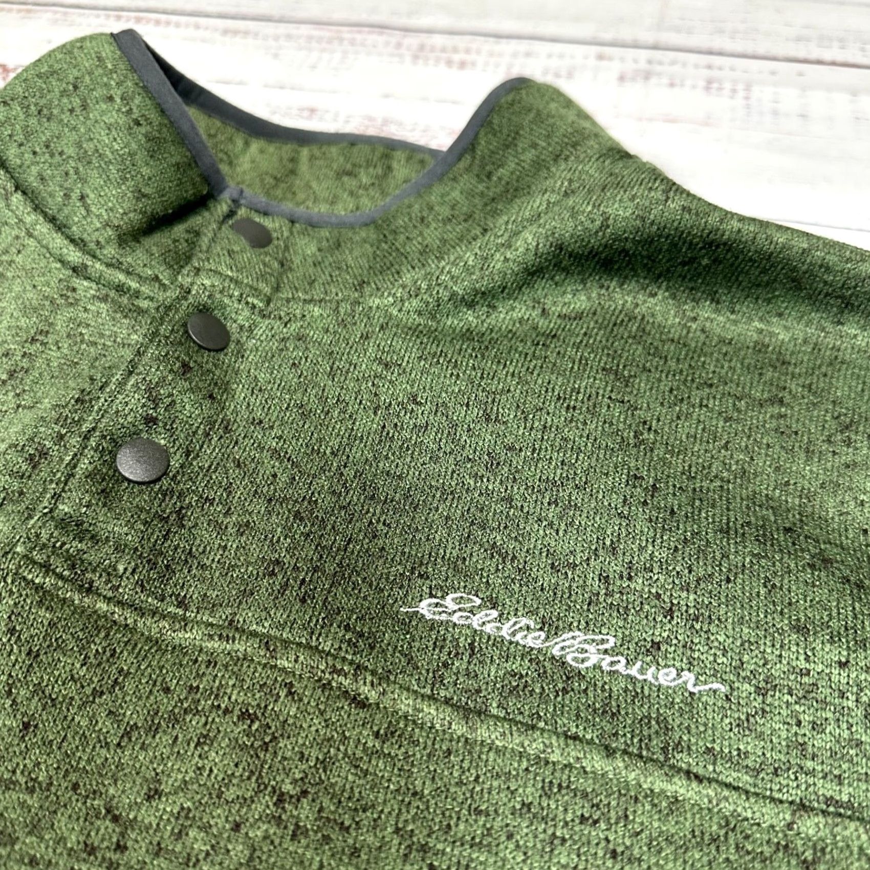 Eddie Bauer Eddie Bauer Mens Radiator Fleece 1/4 Snap Pullover 2XL Green Mock Neck Long Slv Size US XXL / EU 58 / 5 - 5 Thumbnail
