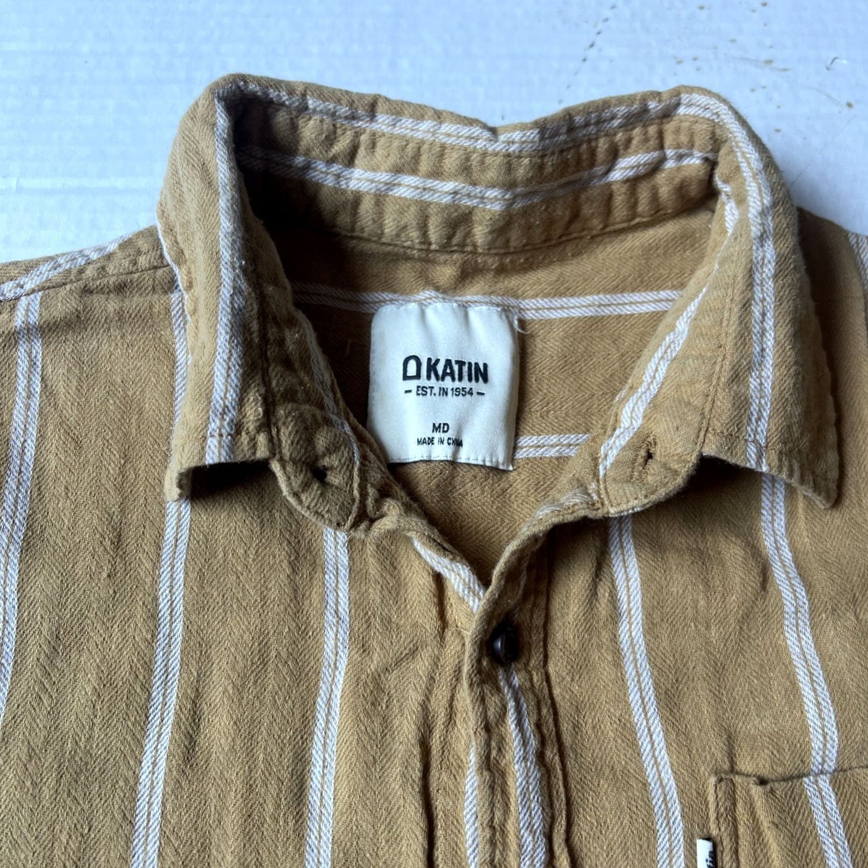 Katin VINTAGE Katin Shirt Mens L Gold Kanvas Surf Hawaiian Aloha Button Adult Striped Size US L / EU 52-54 / 3 - 2 Thumbnail
