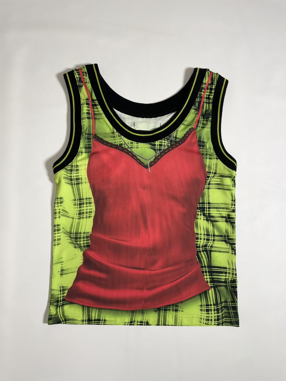 Jean Paul Gaultier × Y/Project S/S 23 Punk Check + Camisole Print Vest Top Size M / US 6-8 / IT 42-44 - 1 Thumbnail