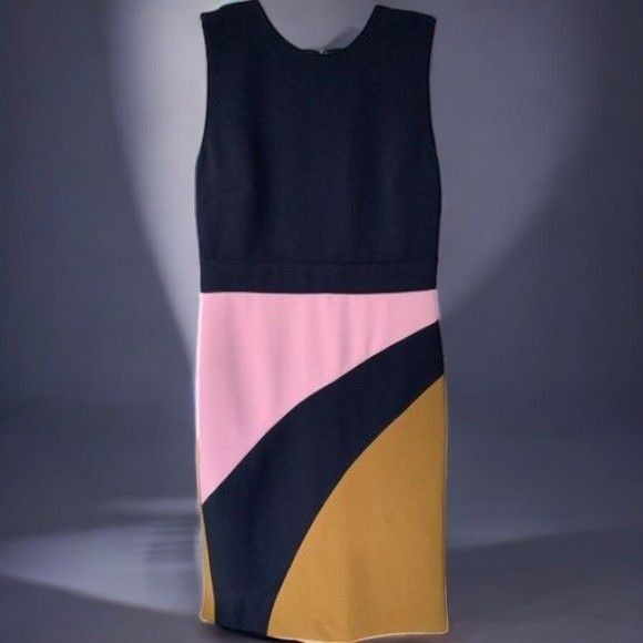 Ann Taylor Ann Taylor Midnight Navy Color Block Sleeveless Sheath 0 Size XS / US 0-2 / IT 36-38 - 3 Thumbnail