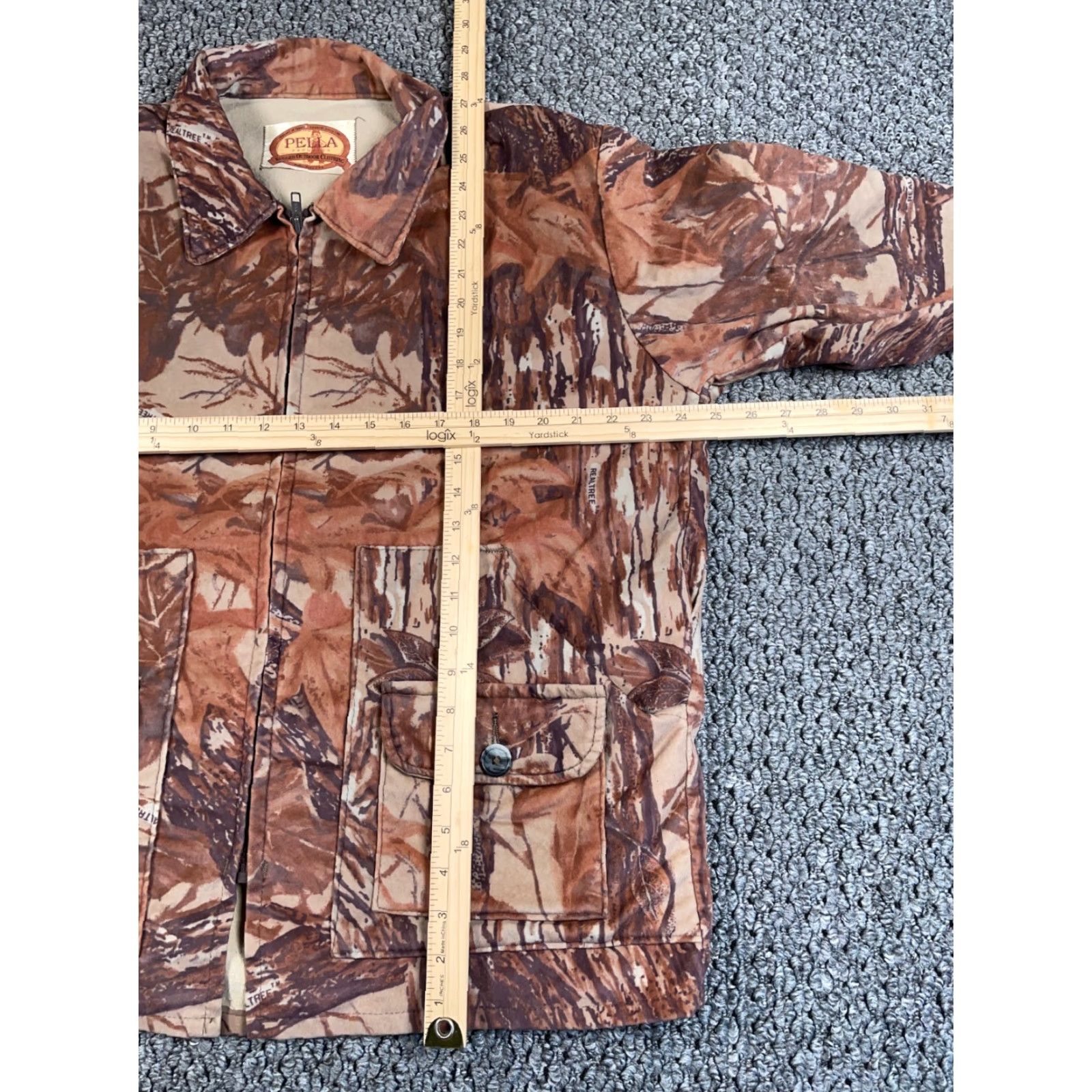 Realtree VINTAGE Pella Jacket Camouflage Nylon Real Tree Brown 80s Adult Large Zip Up Size US L / EU 52-54 / 3 - 5 Thumbnail