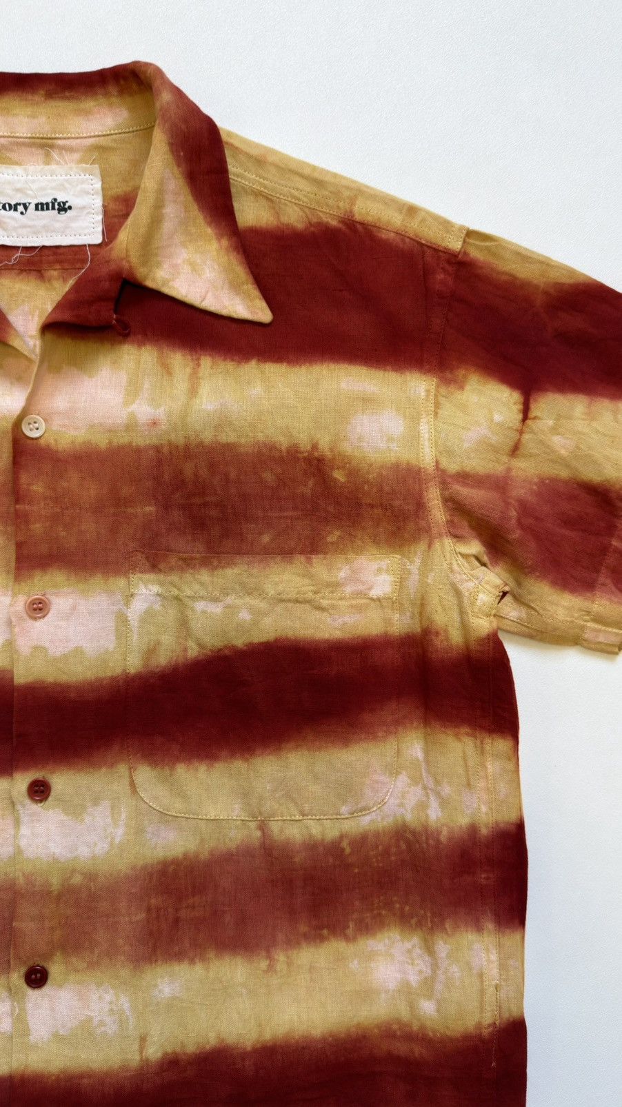 Story Mfg. ‘Fire Tie Dye’ Striped Boxy Shirt Size US S / EU 44-46 / 1 - 6 Thumbnail