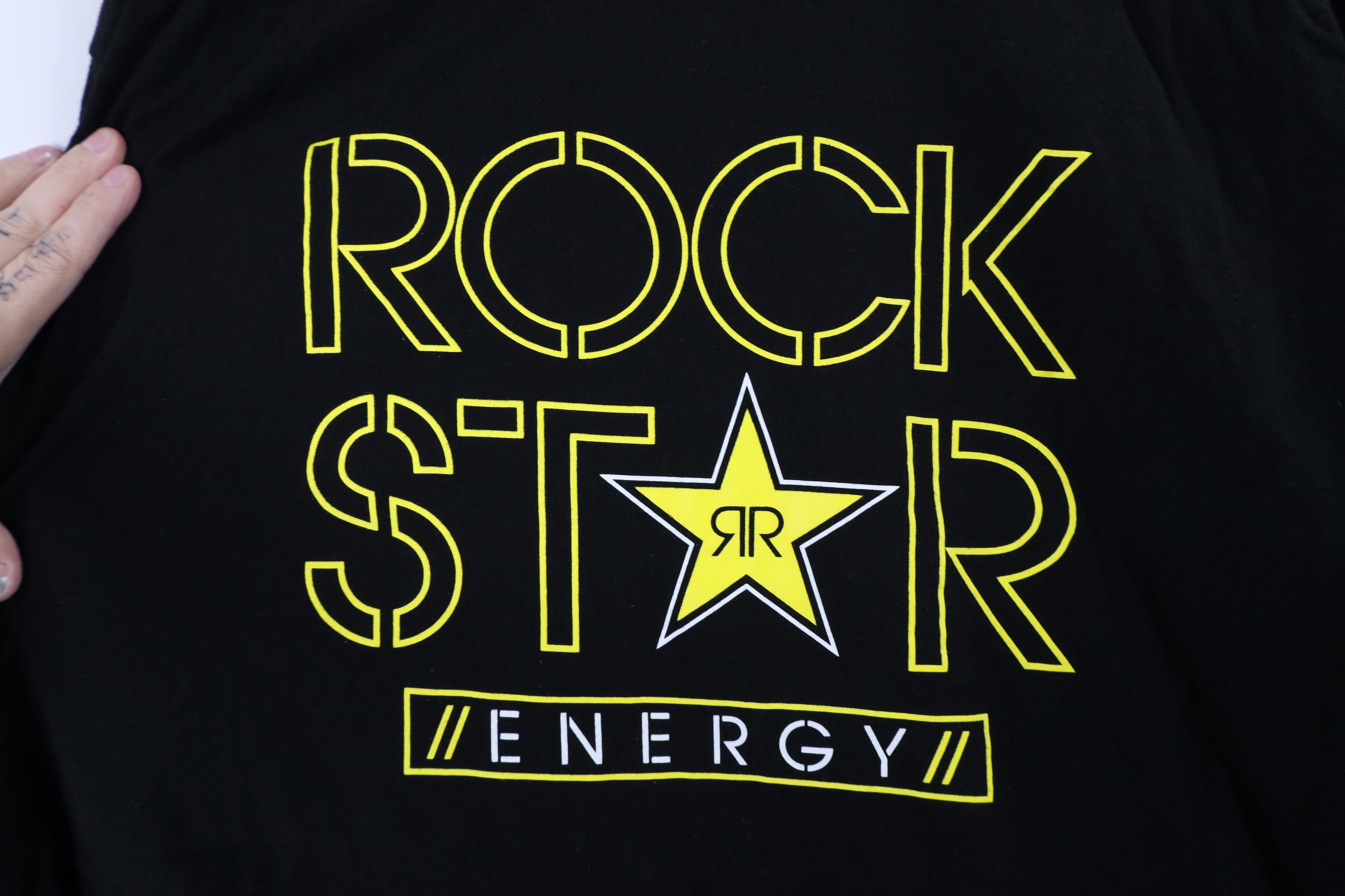 Vintage Rockstar Energy Drink Big Logo Short Sleeve T-Shirt Black Size US XXL / EU 58 / 5 - 5 Thumbnail
