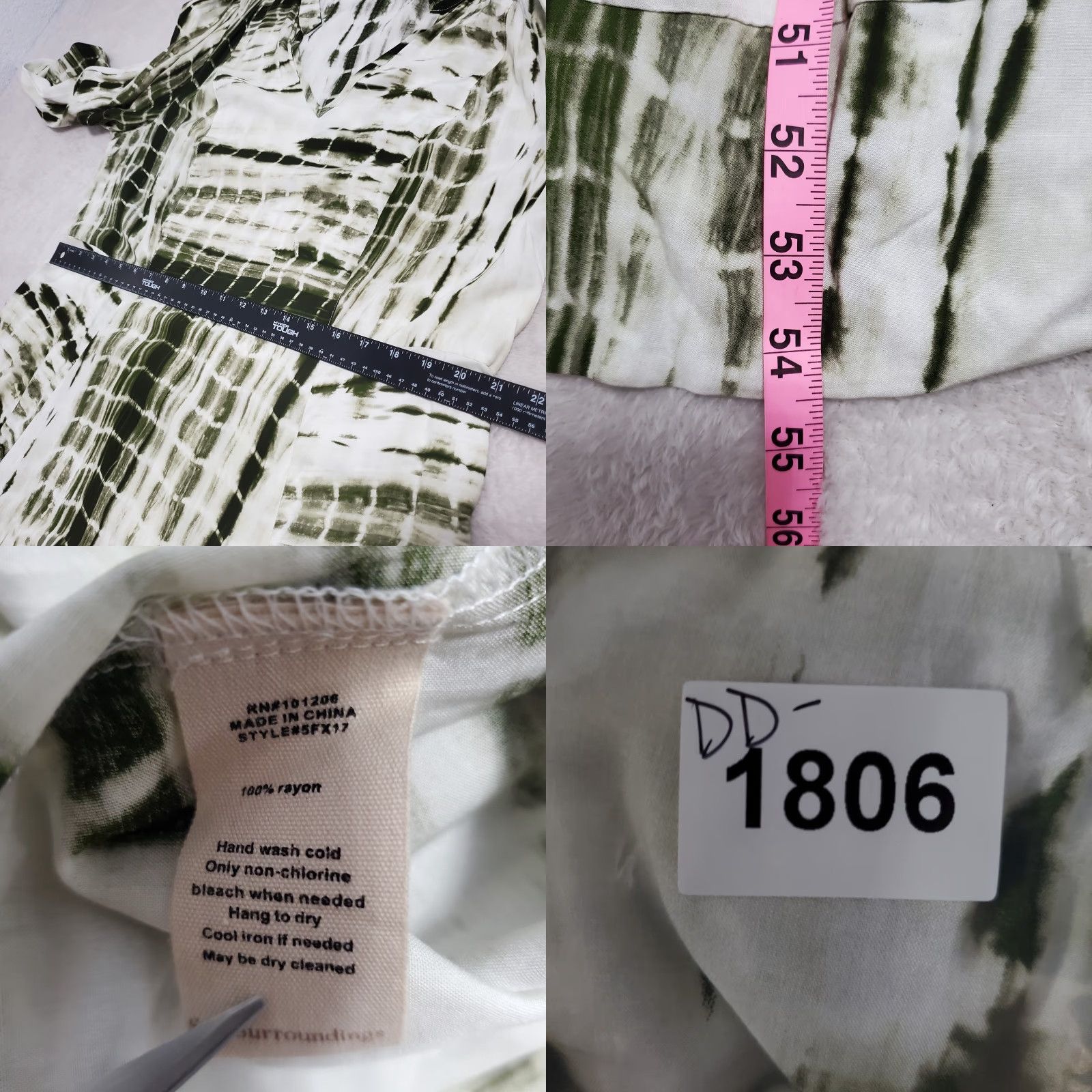 Soft Surroundings VINTAGE Soft Surroundings Melody Maxi Dress Women 1X Green Tie Dye Pockets Side Zip Boho Size XL / US 12-14 / IT 48-50 - 9 Thumbnail