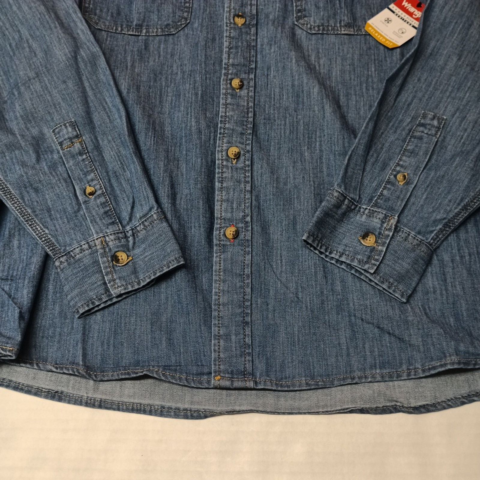 Wrangler Wrangler Big Men's Relaxed Fit Woven Shirt Size L Blue Size US L / EU 52-54 / 3 - 2 Thumbnail