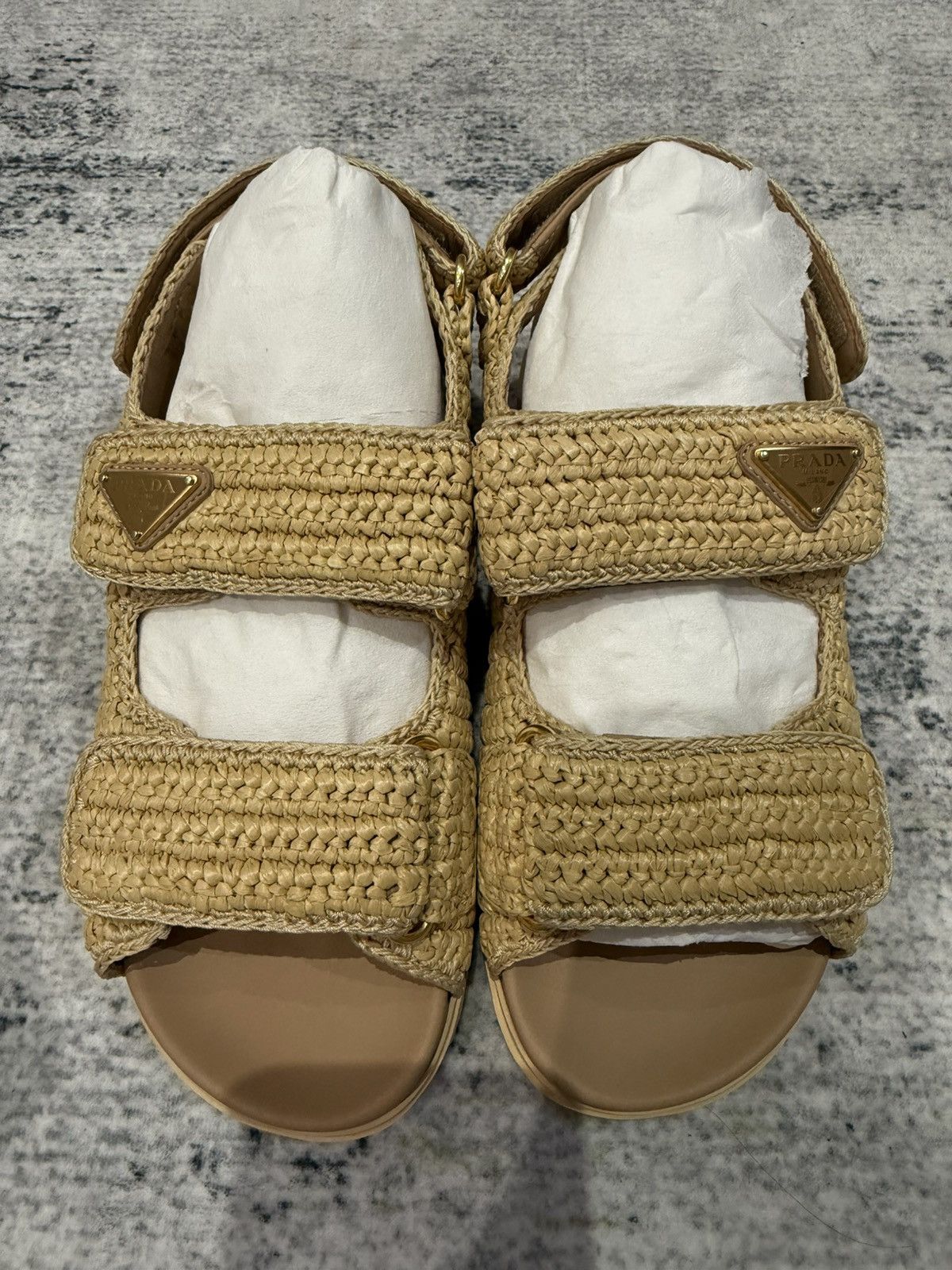 Prada Prada natural crochet sandals Size US 8 / IT 38 - 2 Thumbnail