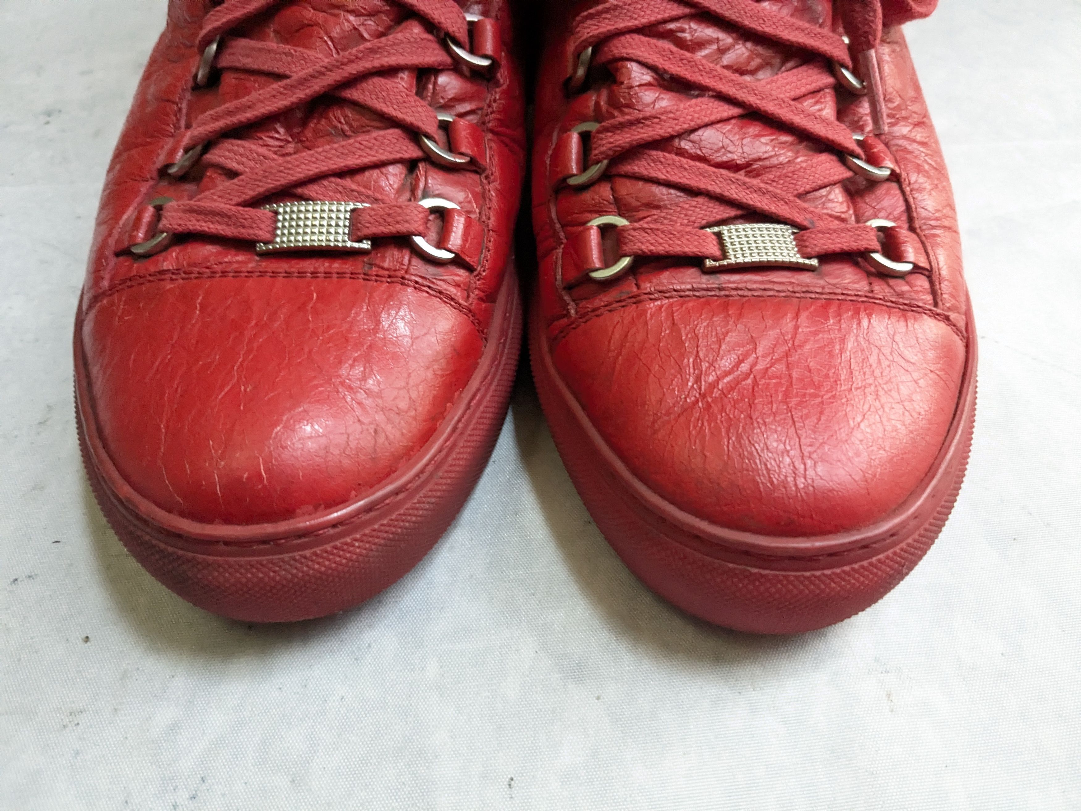 Balenciaga Balenciaga Arena Sneakers Red 12 High Top Leather Size US 12 / EU 45 - 3 Thumbnail